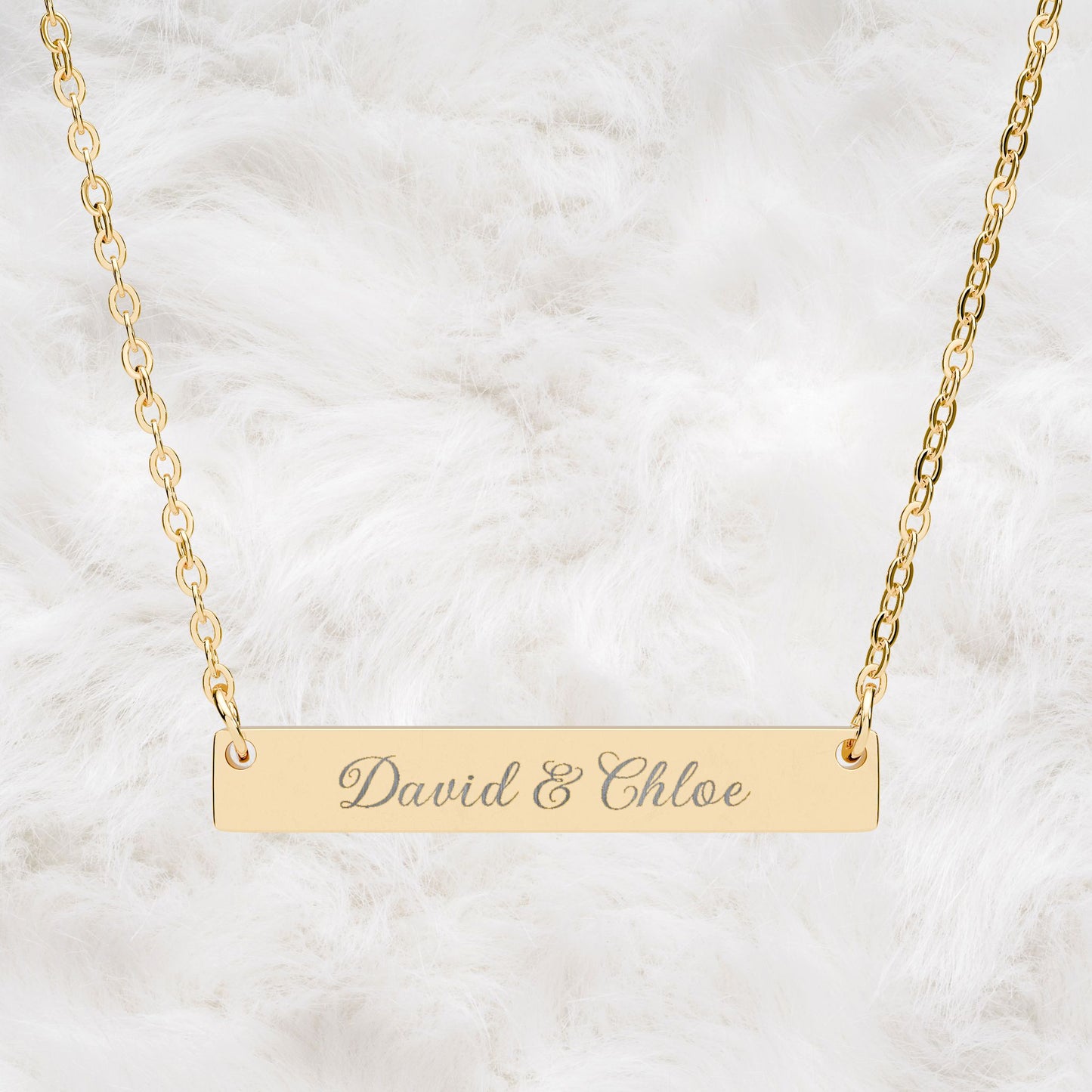Personalized Name Engraved Horizontal Bar Necklace | Custom Jewelry Gift Ideas