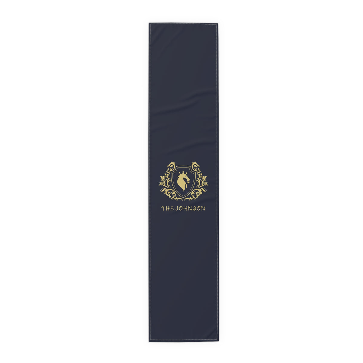 Personalized Family Name Luxury Royal Navy Gold Home DecorTable Runner