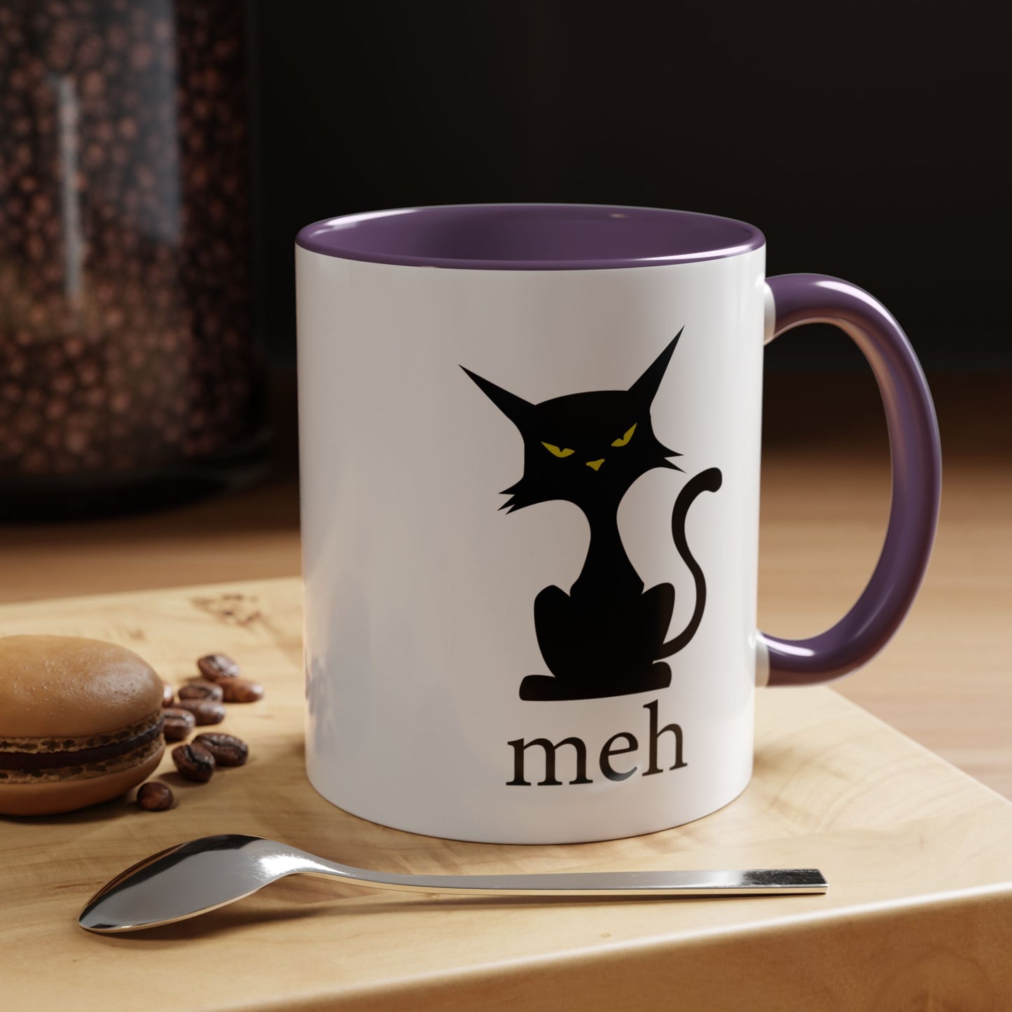Cute Funny Meh Cat Mug Meme Hilarious Gift Idea Coffee Tea Cup
