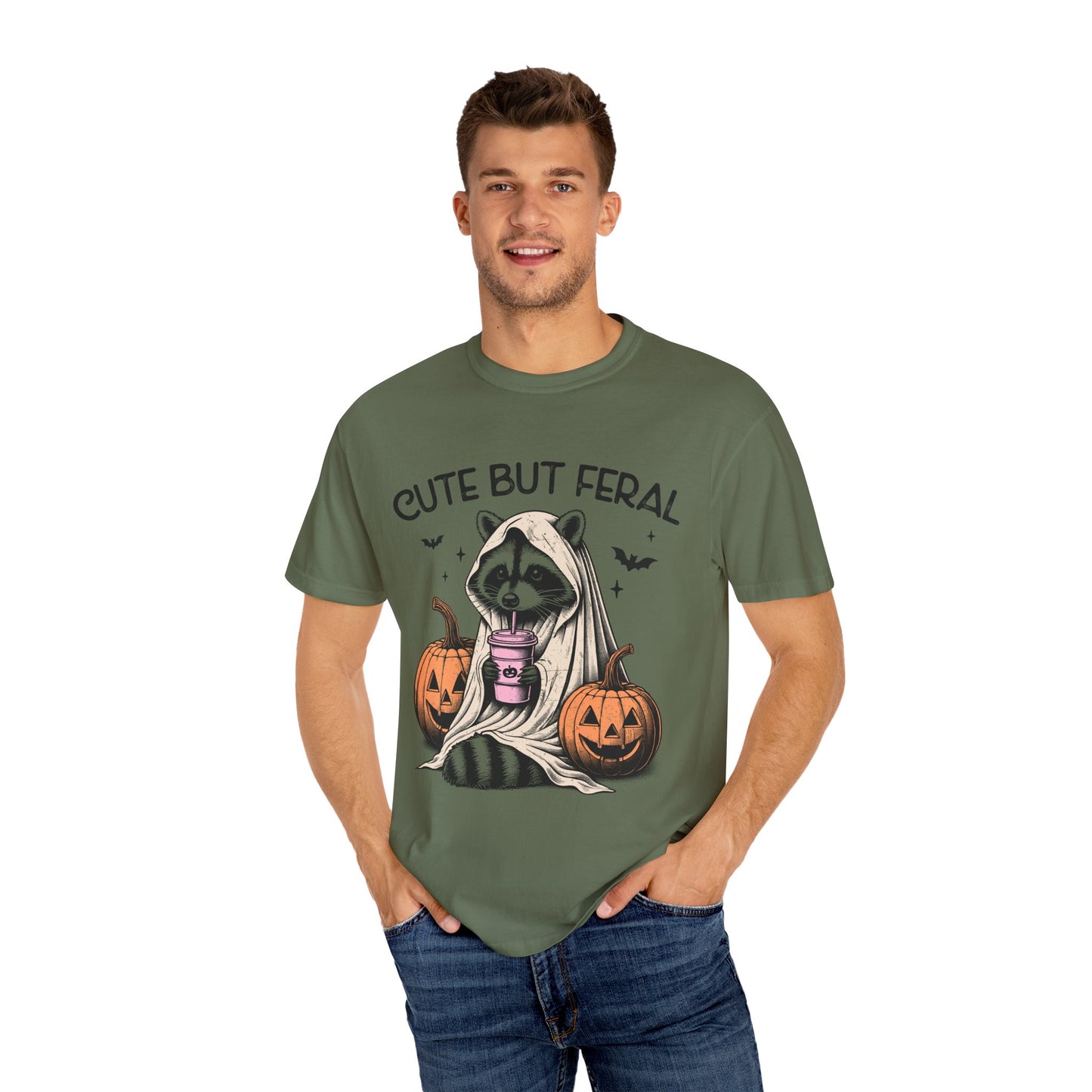 Raccoon Garment-dyed Tee Comfort Color T-shirt - Cute and Feral Halloween Season Gift Ideas