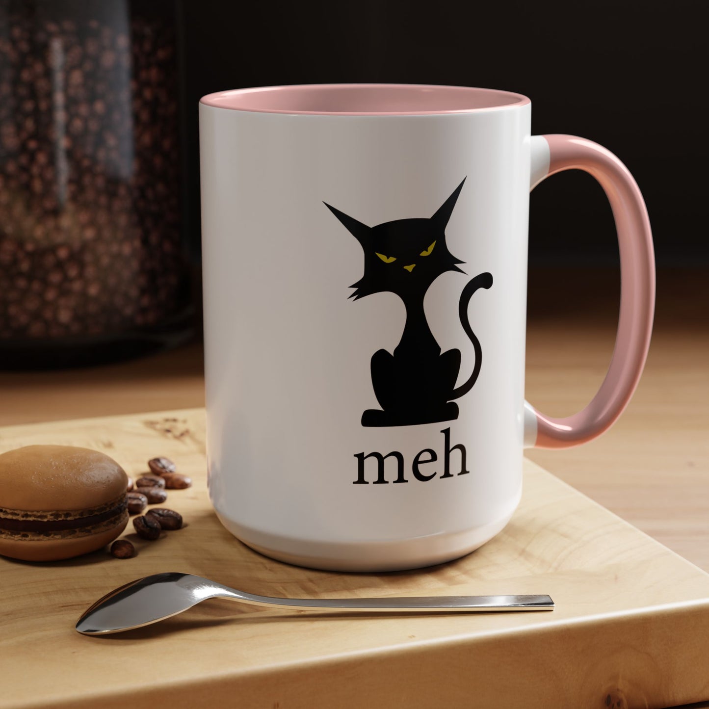 Cute Funny Meh Cat Mug Meme Hilarious Gift Idea Coffee Tea Cup
