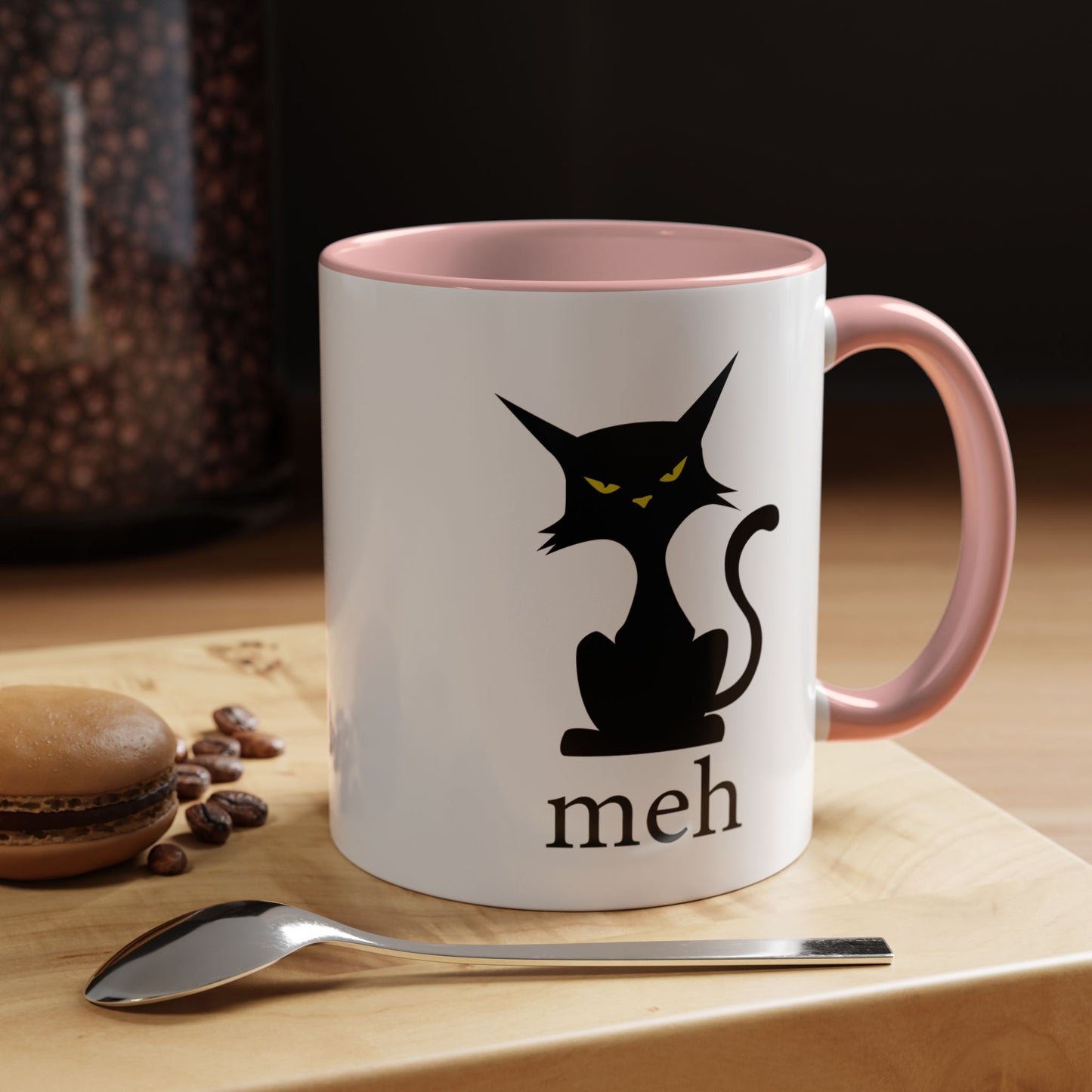 Cute Funny Meh Cat Mug Meme Hilarious Gift Idea Coffee Tea Cup