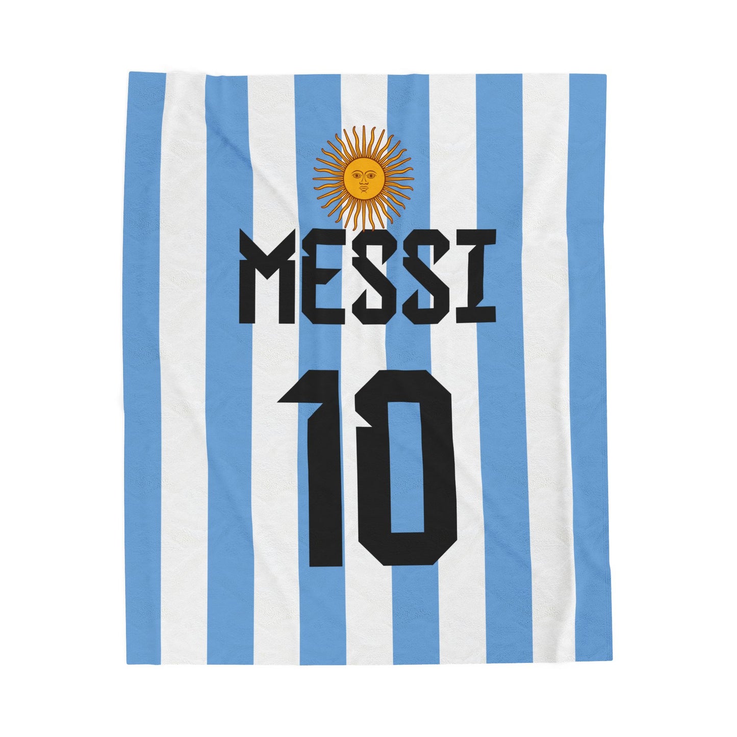 Personalized Name and Number Argentina Velveteen Plush Blanket | Birthday Anniversary Christmas Football Soccer Jersey Fans Gift Ideas