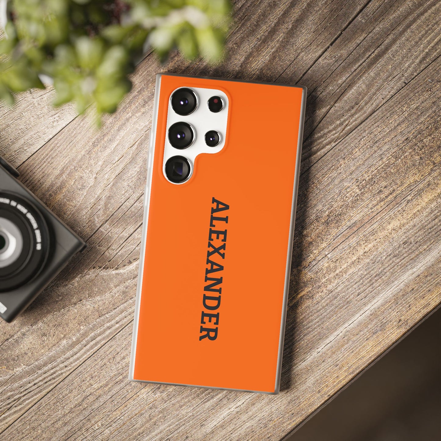 Personalized Name Text Luxury Orange Phone Case.