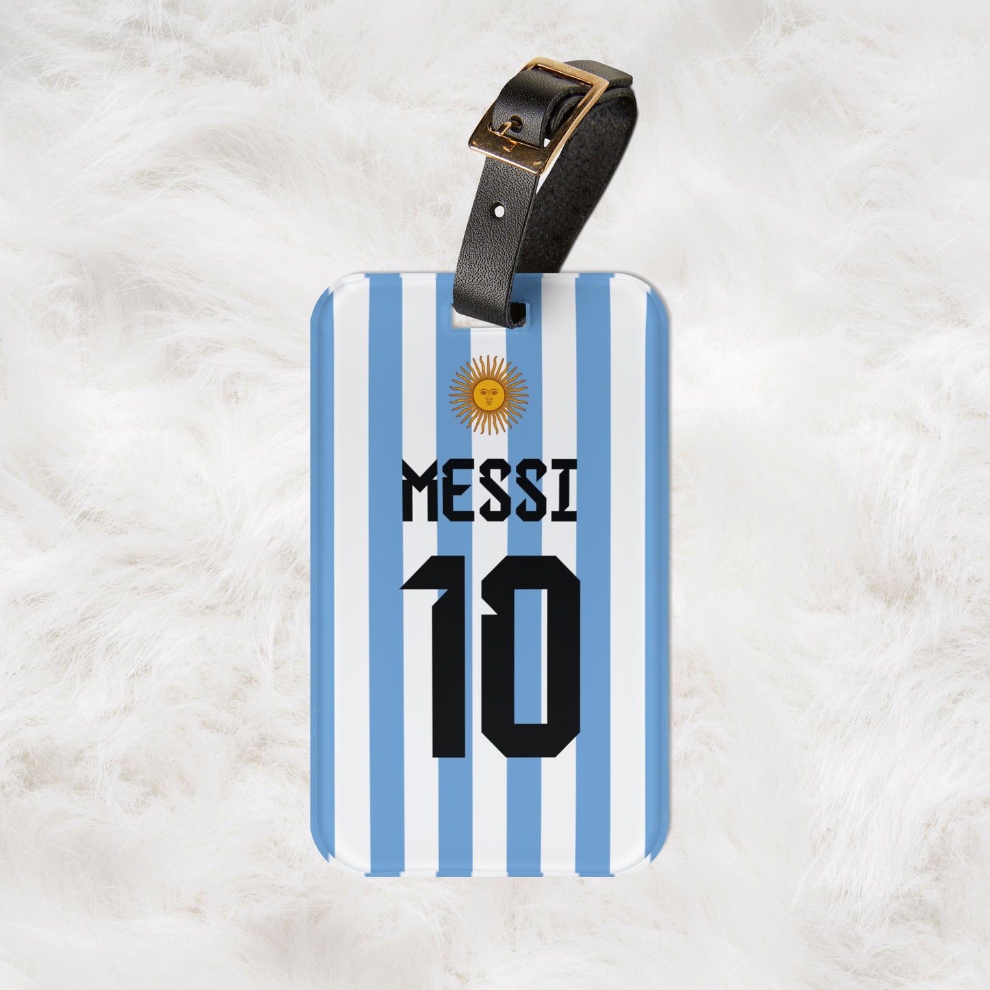 Personalized Name & Number Travel ID Argentina Soccer Sport Fan Luggage Tag | Vacation Birthday Christmas Gift