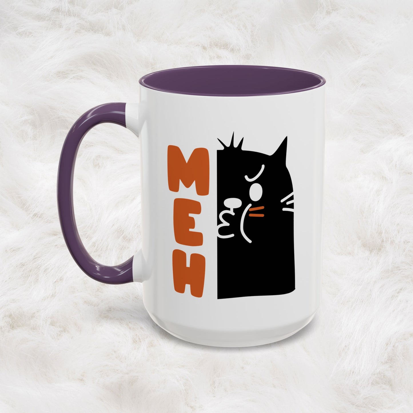 Cute Funny Meh Cat Mug Meme Hilarious Gift Idea Coffee Tea Cup