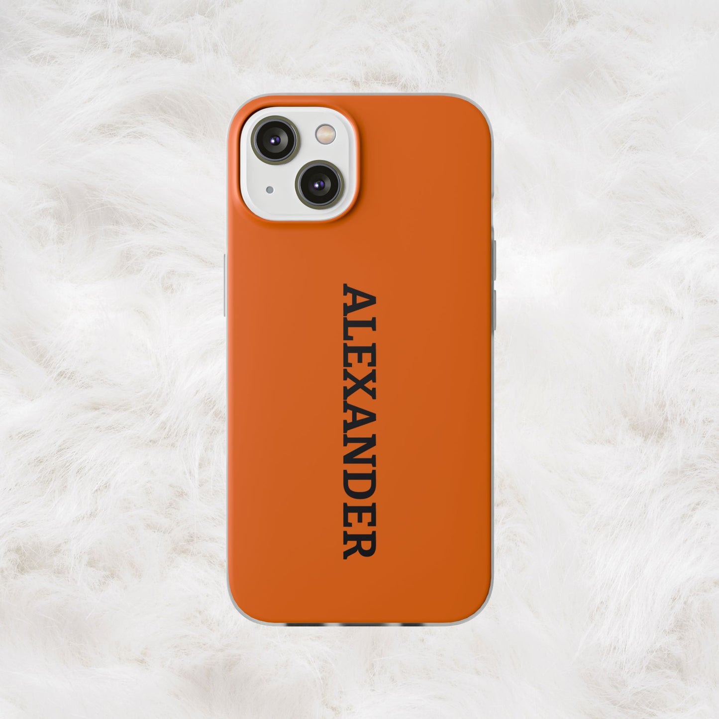 Personalized Name Text Luxury Orange Phone Case.