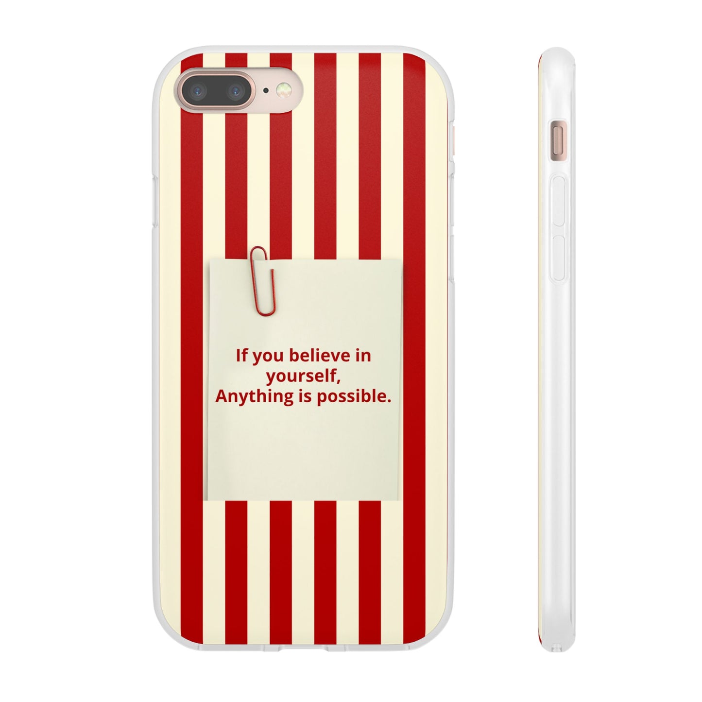 Personalized Custom Text Inspirational Striped Phone Case. “If you believe in yourself, Anything is possible.”