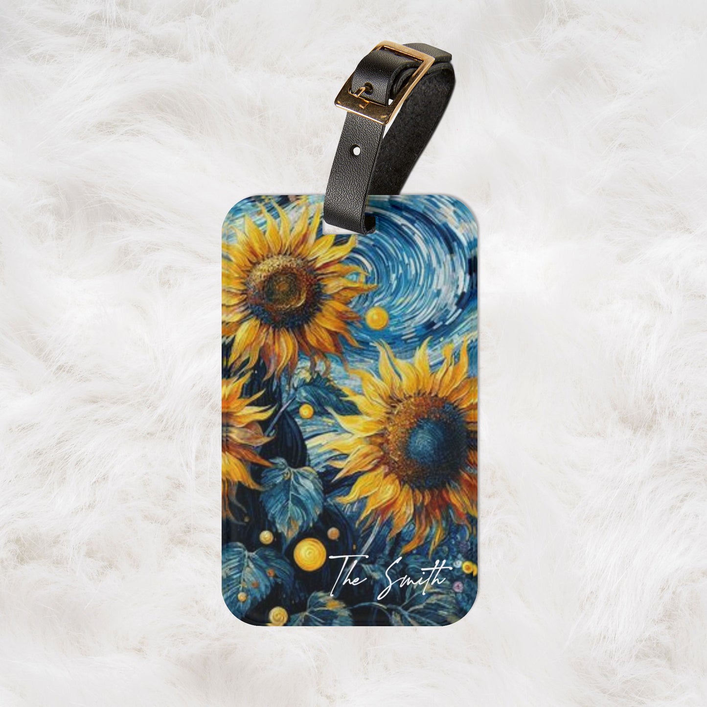 Personalized Custom Name Travel ID Vincent Van Gogh Sunflowers Luggage Tag | Vacation Birthday Christmas Gift