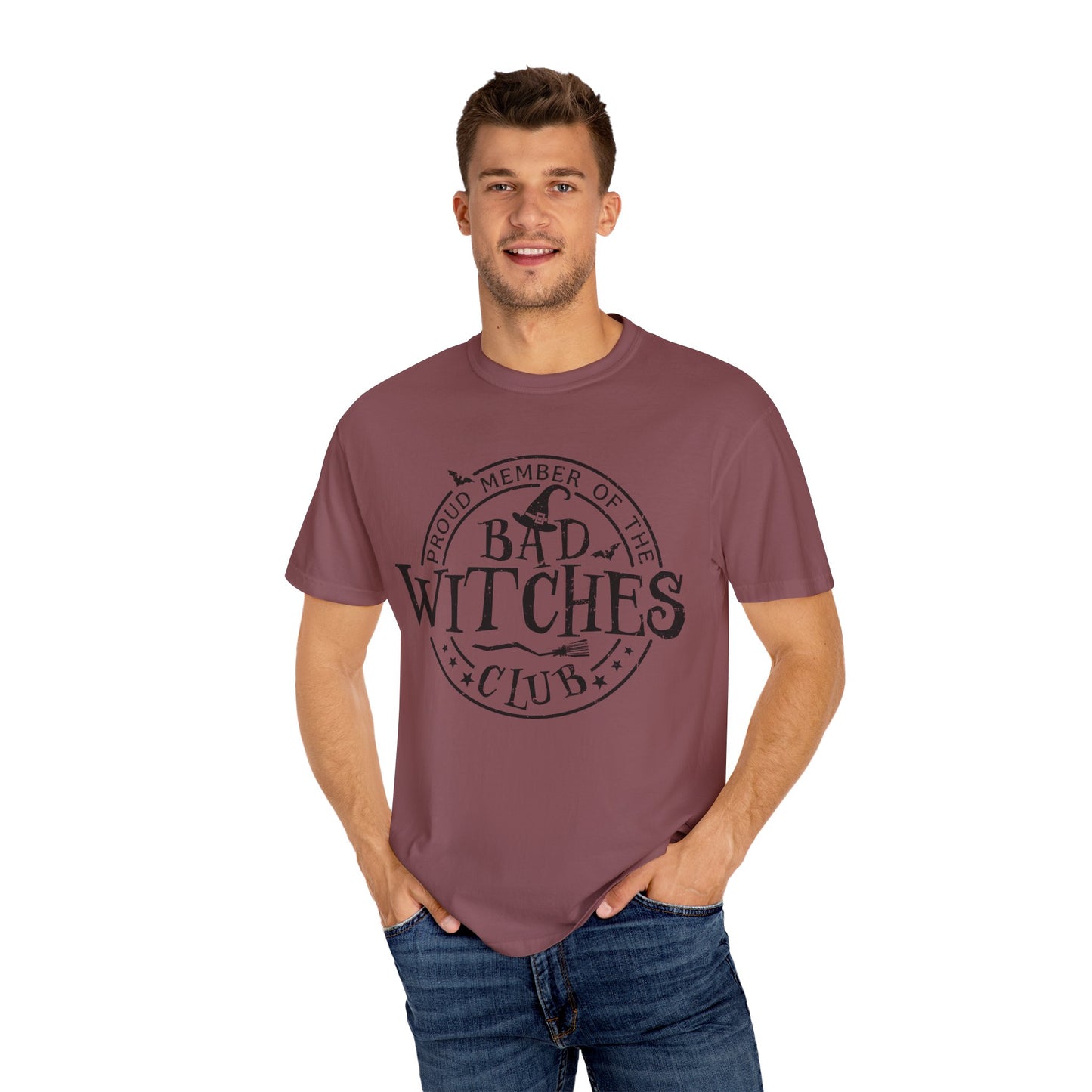 Bad Witches Club Unisex Garment-dyed Tee Comfort Color T-shirt - Halloween Holiday Season Gift Ideas
