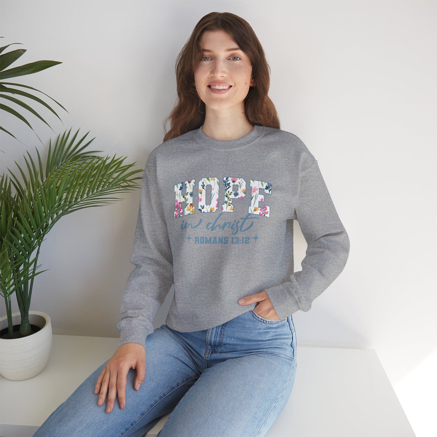 Hope in Christ Romans 13:12 Bible Verse Christian Sweatshirt | Inspirational Crewneck Unisex Gift | Cozy Everyday Wear