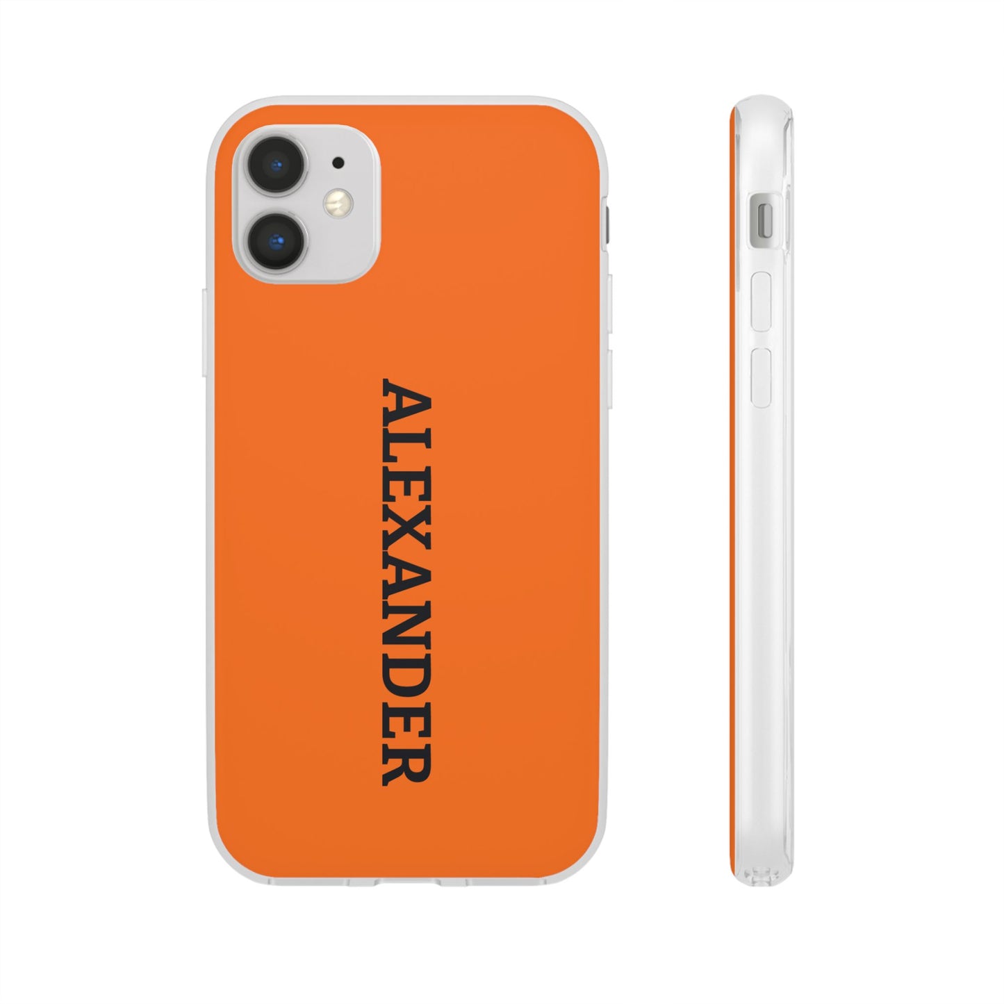 Personalized Name Text Luxury Orange Phone Case.