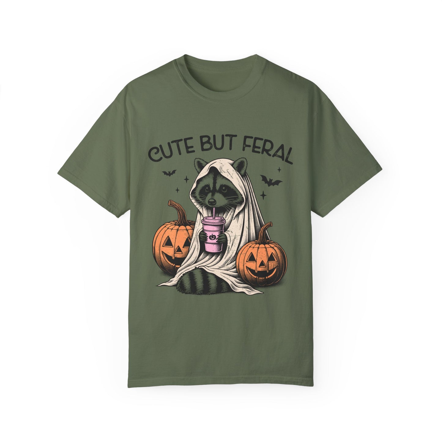 Raccoon Garment-dyed Tee Comfort Color T-shirt - Cute and Feral Halloween Season Gift Ideas