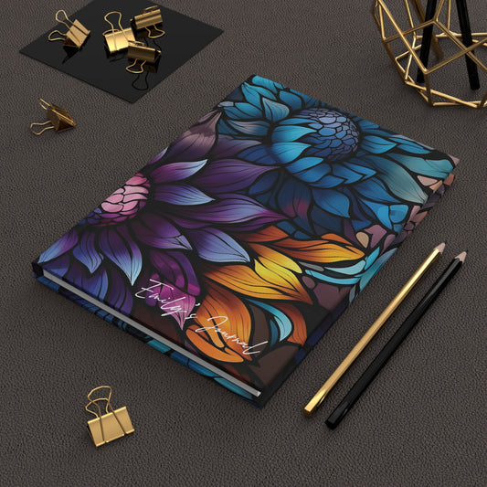 Personalized Name Colorful Floral Flower Hardcover Journal