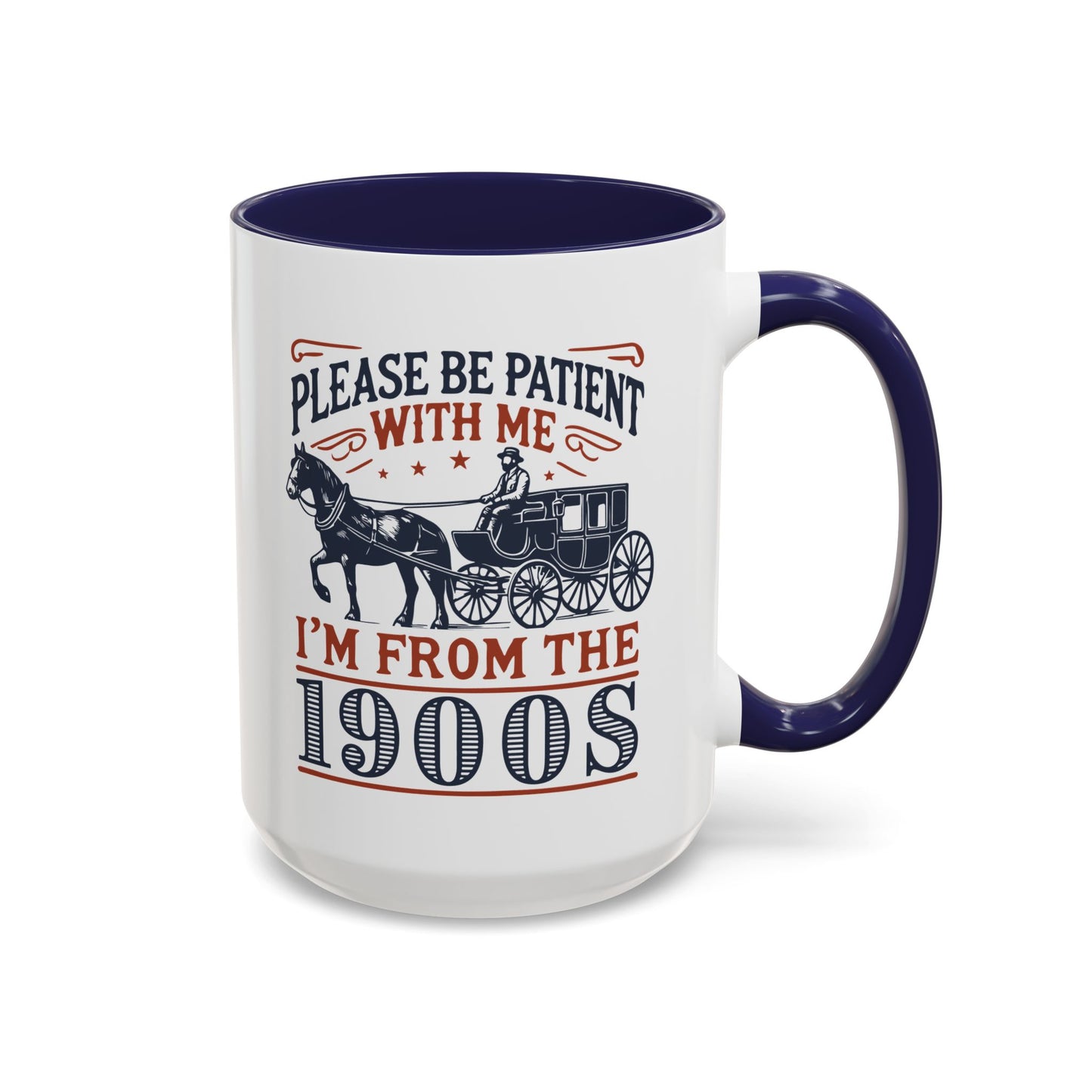 Vintage Retro Vibe Coffee Tea Mug - Hot Trending Navy Blue Merch Gift