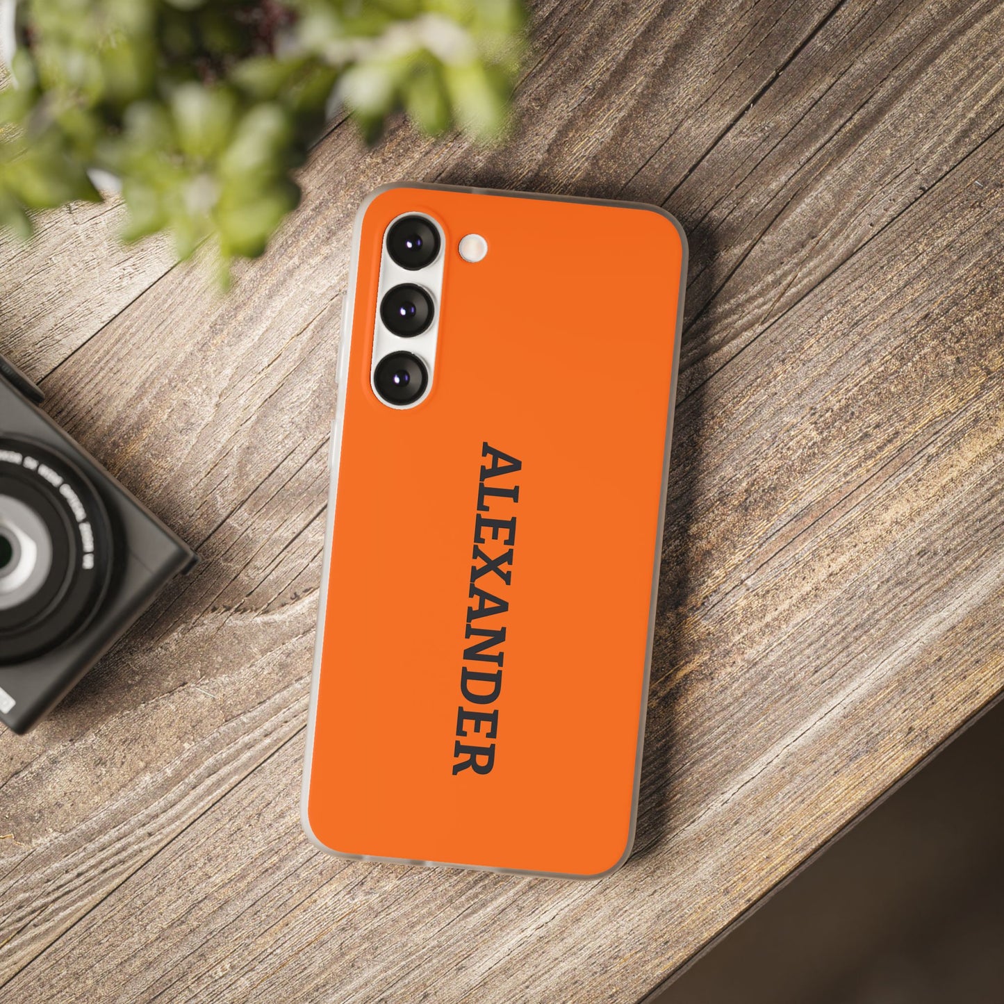 Personalized Name Text Luxury Orange Phone Case.