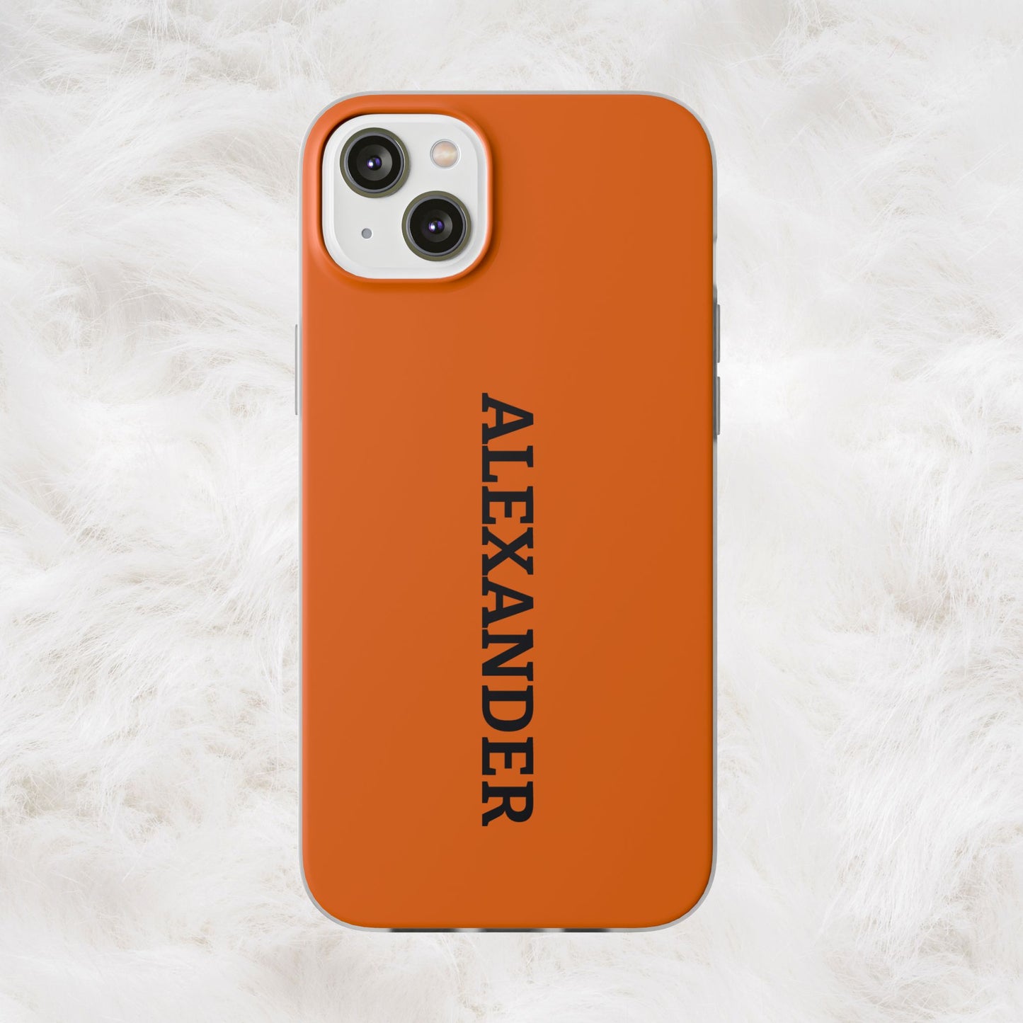 Personalized Name Text Luxury Orange Phone Case.