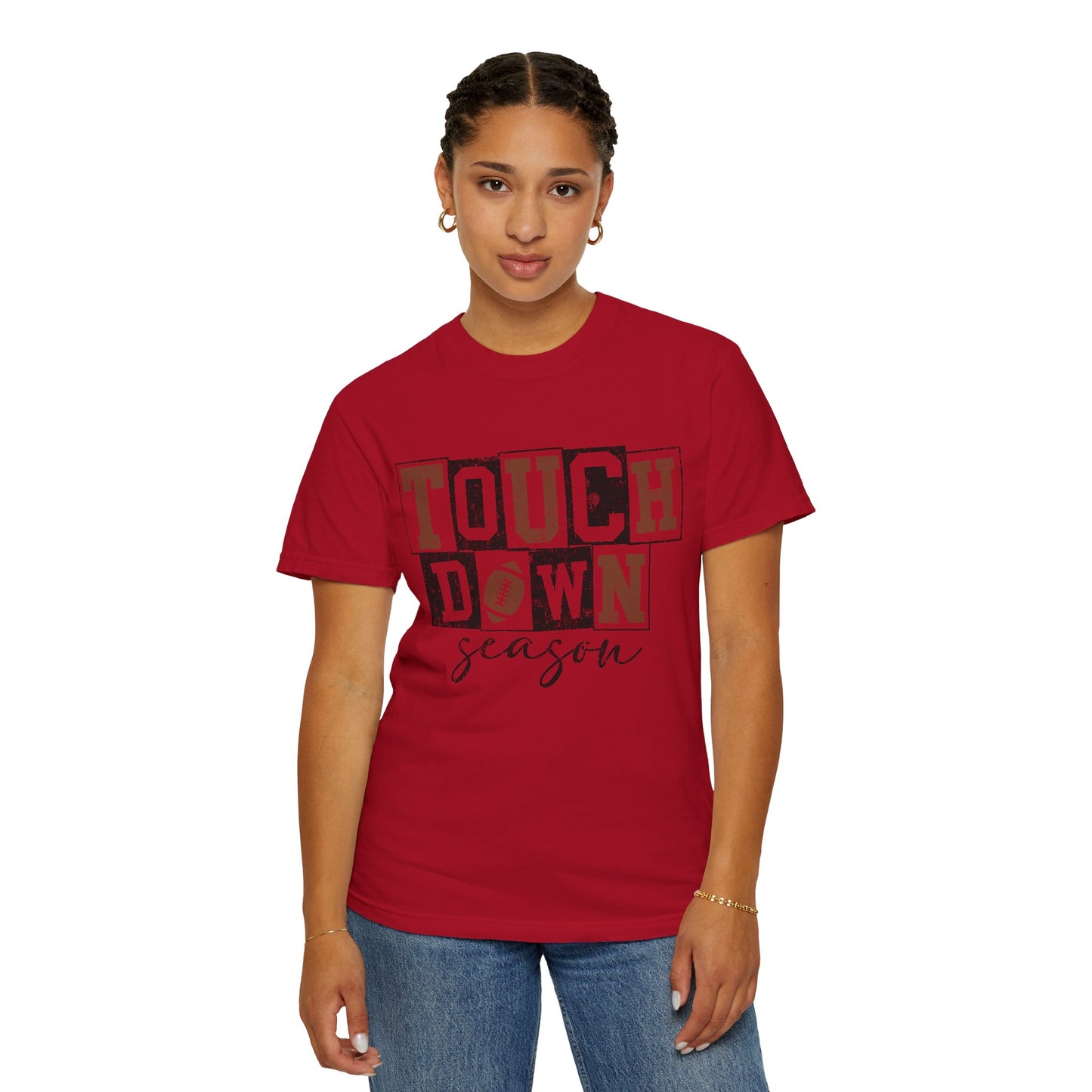 Football Season Unisex Garment-dyed Tee Comfort Color T-shirt - Touch Down Gift Ideas