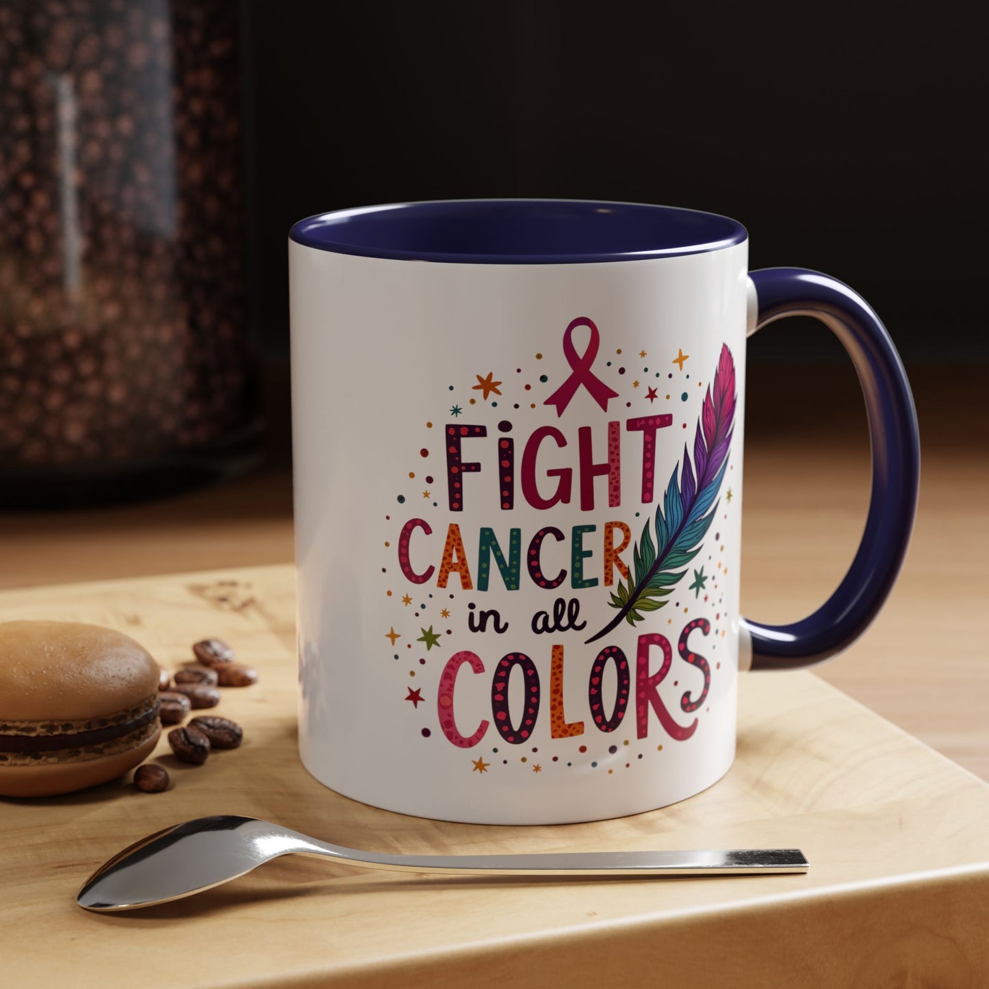 “Fight Cancer in All Colors” Mug | Inspirational Souvenir Coffee & Tea Cup Gift Idea