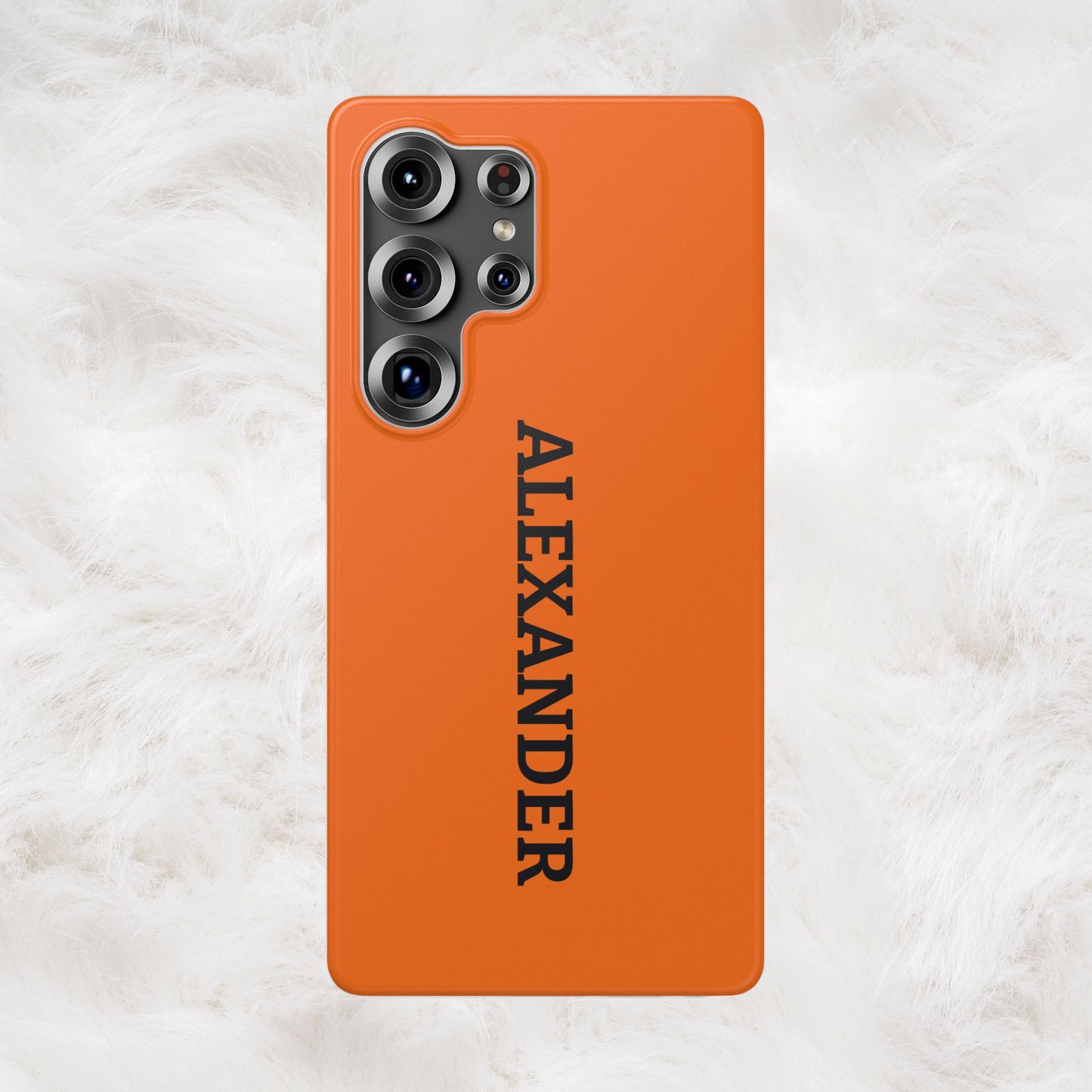 Personalized Name Text Luxury Orange Phone Case.