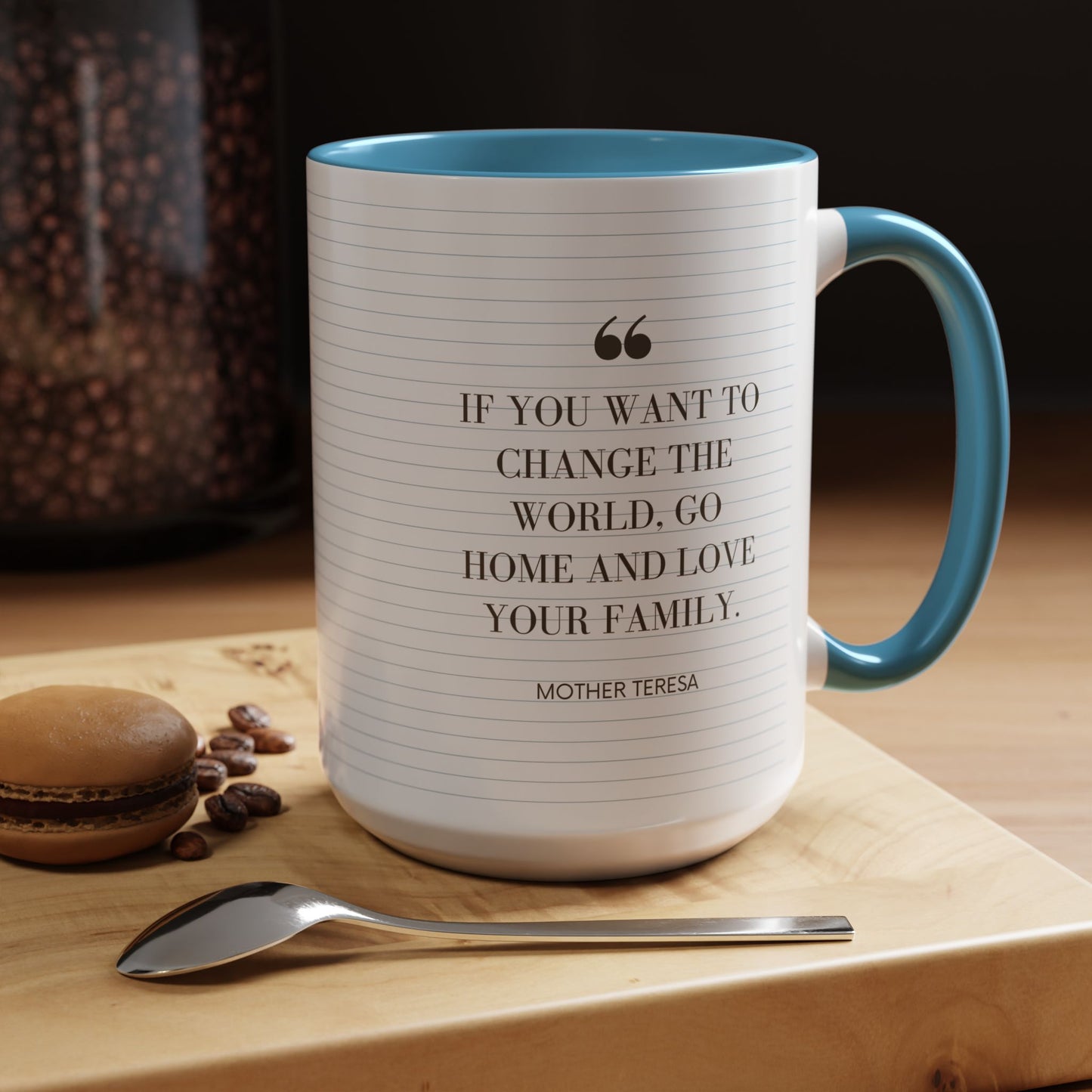 Love your Family - Mother Teresa Inspired Quote Mug | Christian Catholic Souvenir Birthday Christmas Gift Ideas