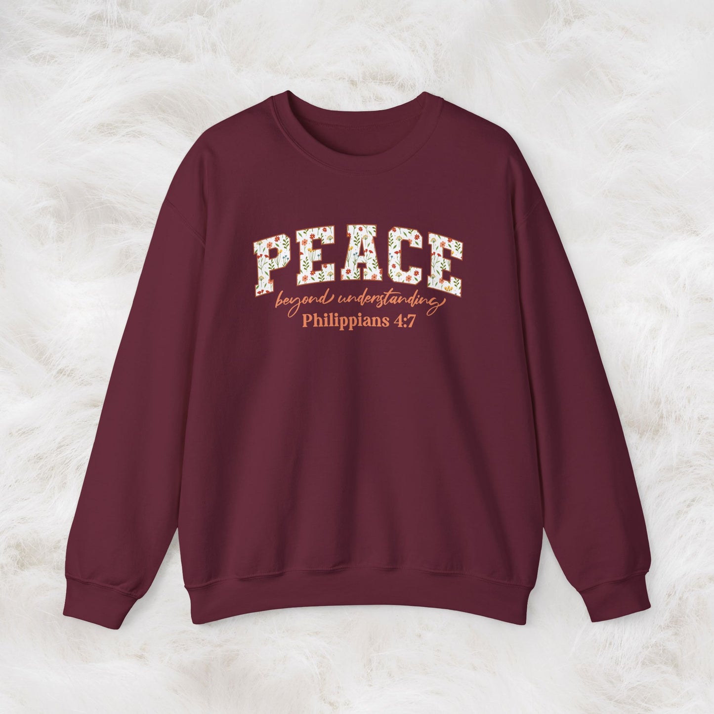 Peace Beyond Understanding Philippians 4:7 Bible Verse Christian Sweatshirt | Inspirational Crewneck Unisex Gift | Cozy Everyday Wear