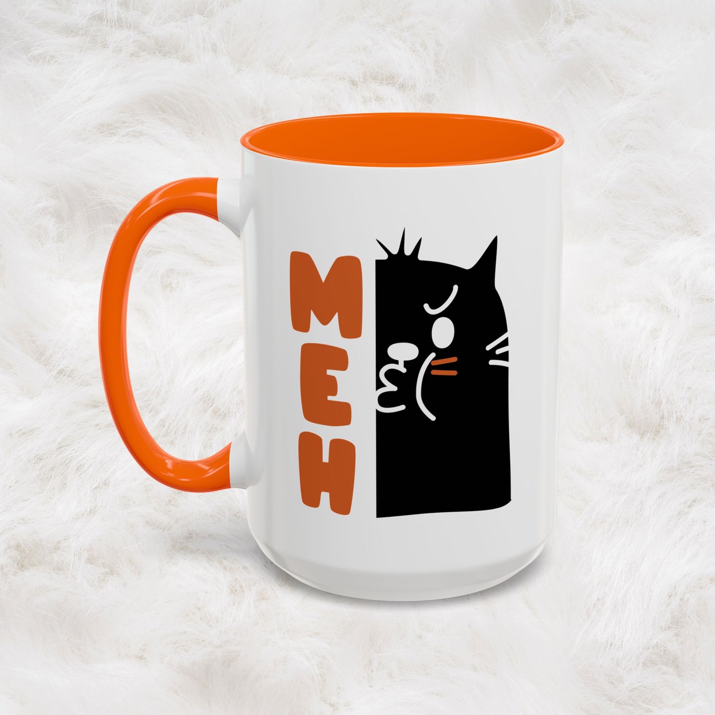 Cute Funny Meh Cat Mug Meme Hilarious Gift Idea Coffee Tea Cup