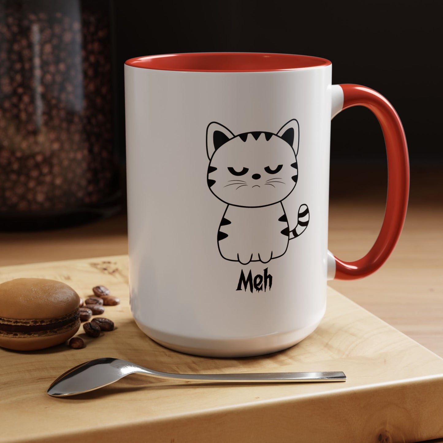 Mug - Cute Funny Meh Meme Cat Coffee Tea Cup Hilarious Gift Idea