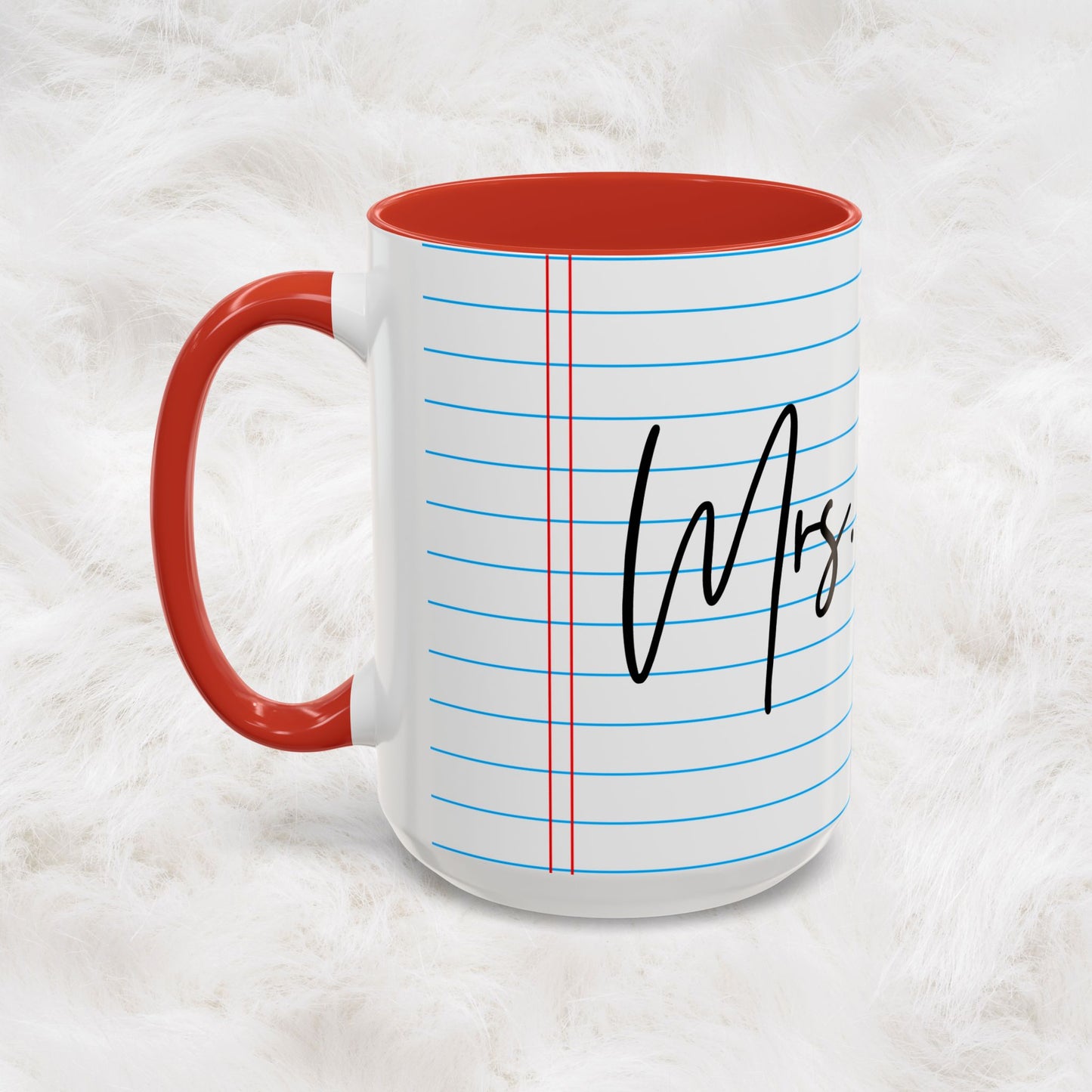 Personalized Name College Ruled Lined Coffee Tea Mug | Student Teacher Back to School Motivation Gift Idea