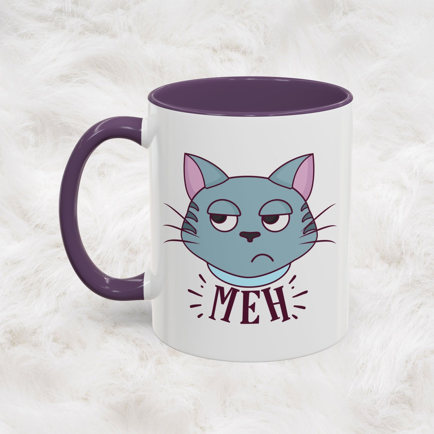 Cute Funny Meh Mug Meme Cat Coffee Tea Cup Hilarious Gift Idea