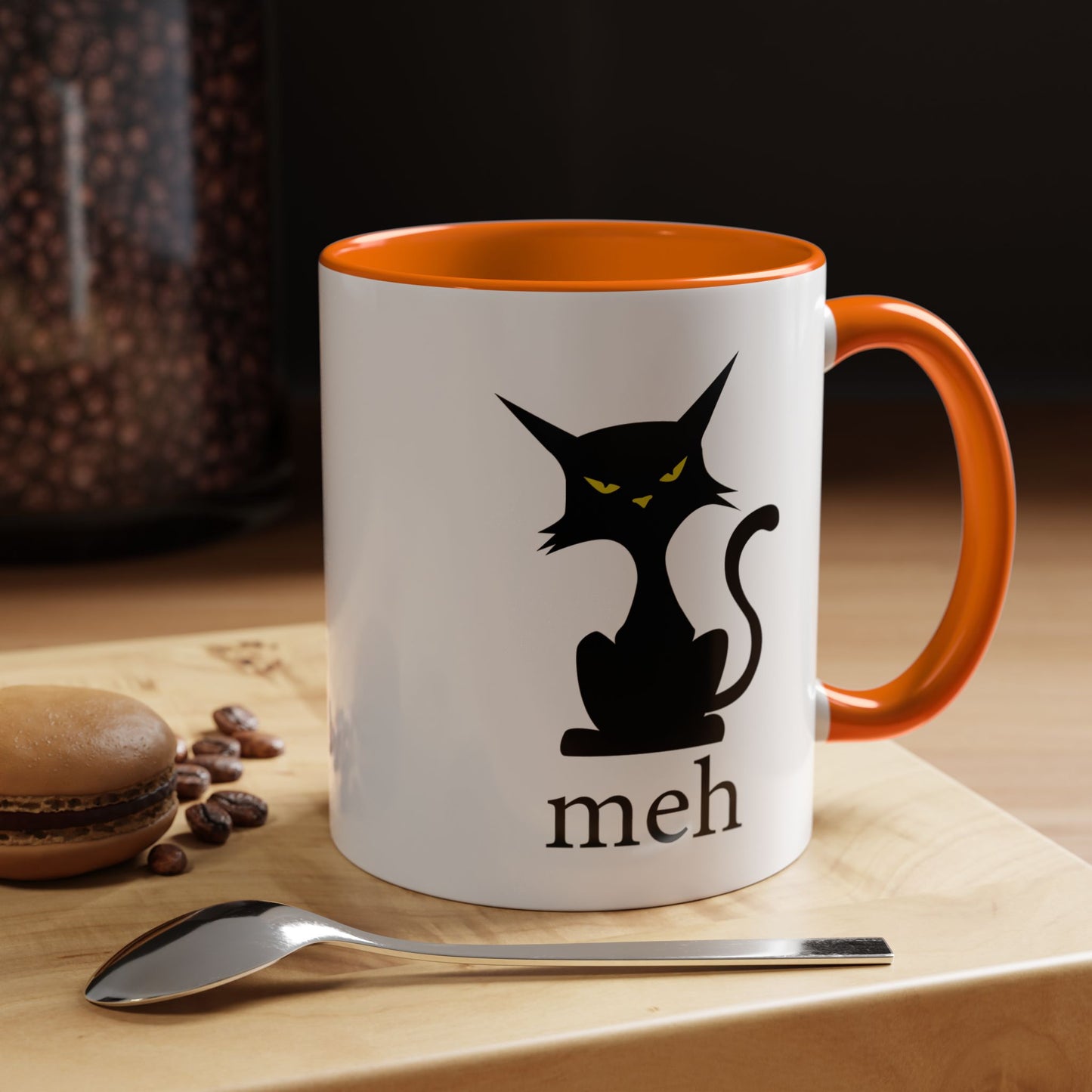 Cute Funny Meh Cat Mug Meme Hilarious Gift Idea Coffee Tea Cup