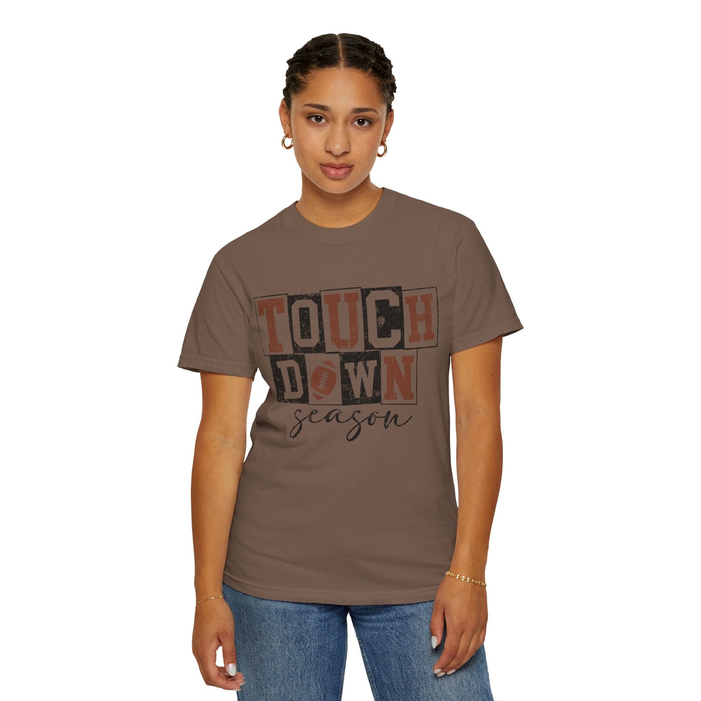 Football Season Unisex Garment-dyed Tee Comfort Color T-shirt - Touch Down Gift Ideas