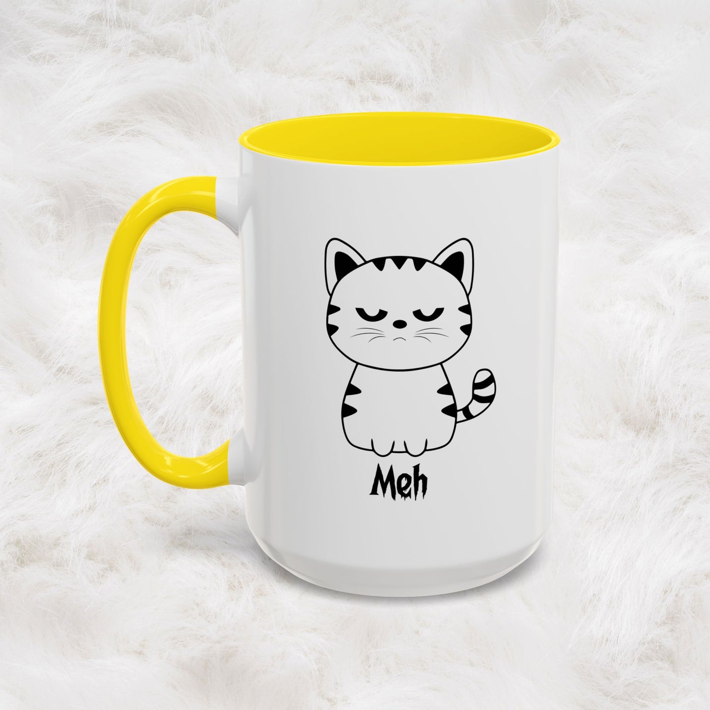 Mug - Cute Funny Meh Meme Cat Coffee Tea Cup Hilarious Gift Idea