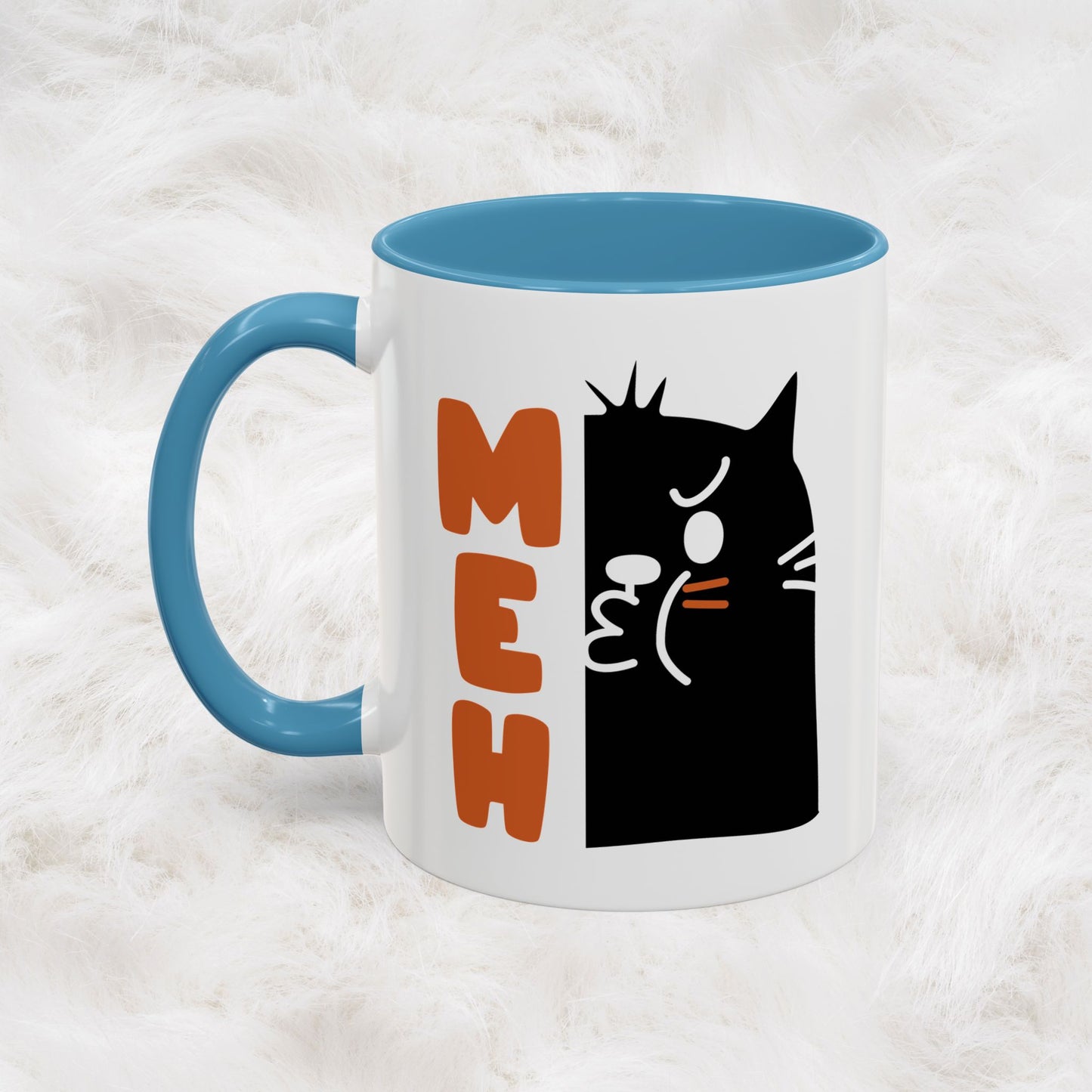 Cute Funny Meh Cat Mug Meme Hilarious Gift Idea Coffee Tea Cup
