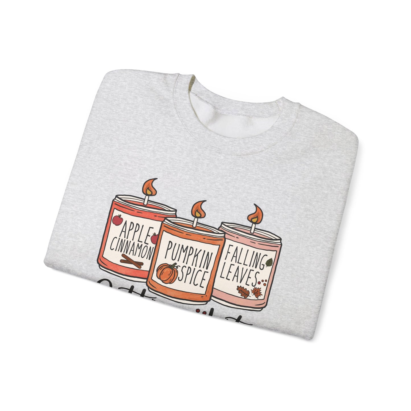 Halloween Candles Fall Season Vibe Unisex Heavy Blend™ Crewneck Sweatshirt