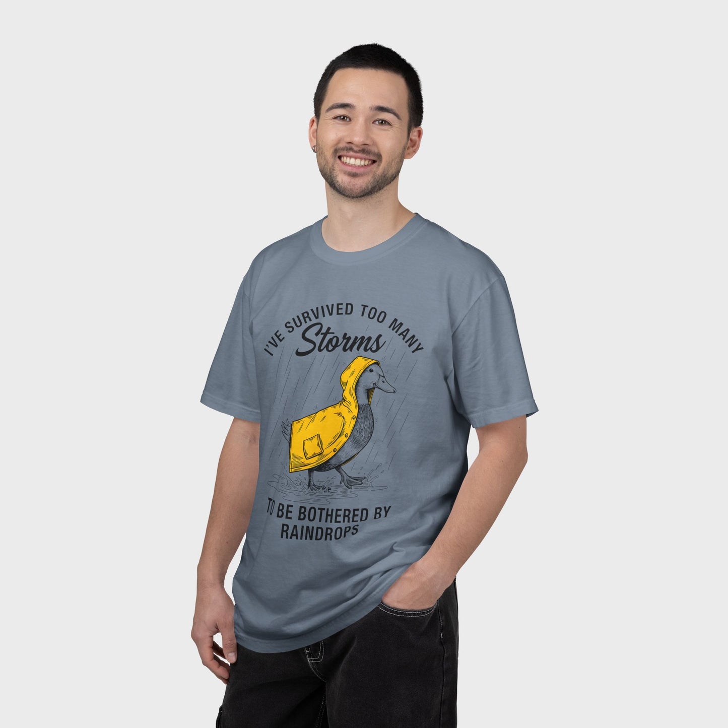 Funny Storm-Proof Goose Duck Unisex T-Shirt | I’ve Survived Too Many Storms to Be Bothered by Raindrops