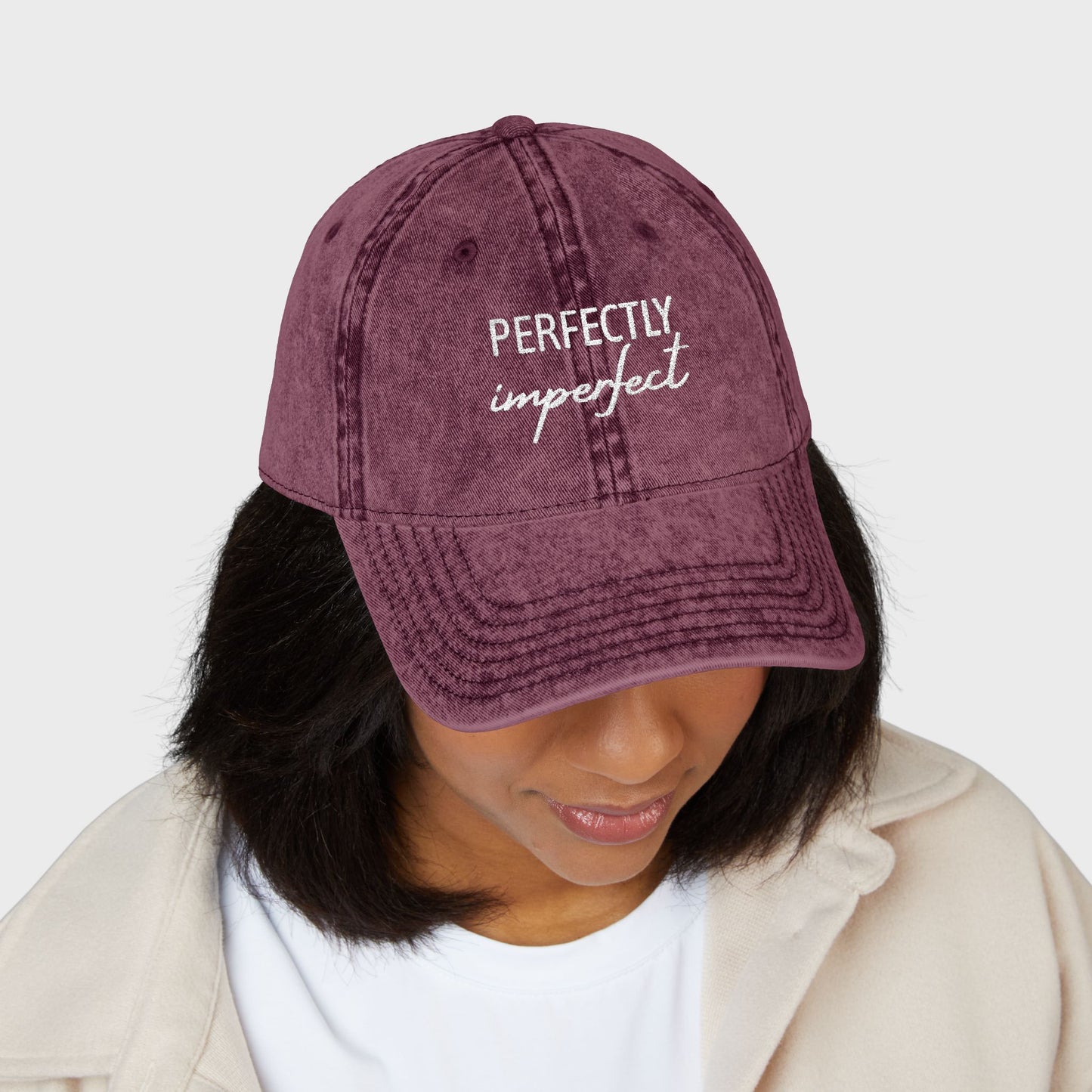 Funny Cute Perfectly Imperfect Vintage Embroidered Cap | Gift Ideas for Yourself and Your Loved Ones