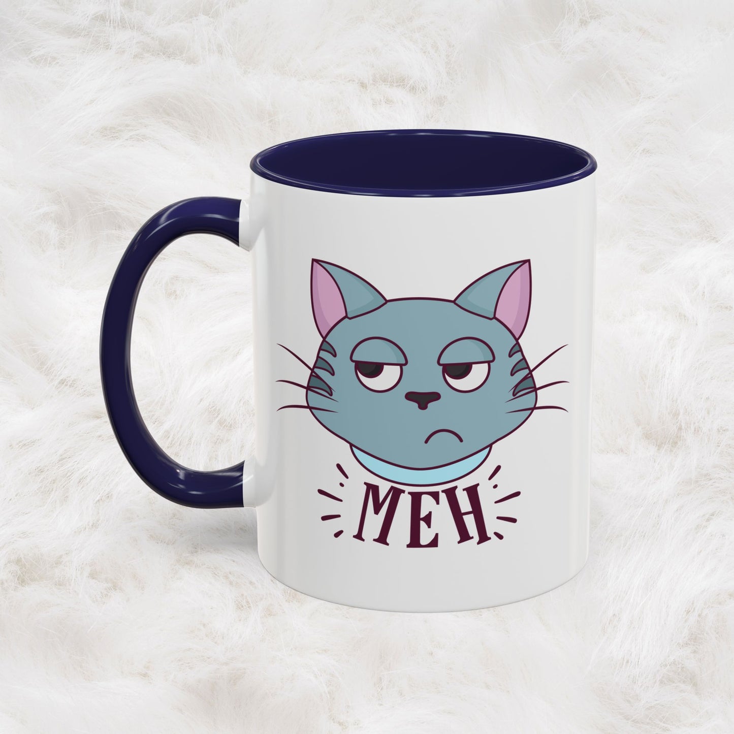 Cute Funny Meh Mug Meme Cat Coffee Tea Cup Hilarious Gift Idea