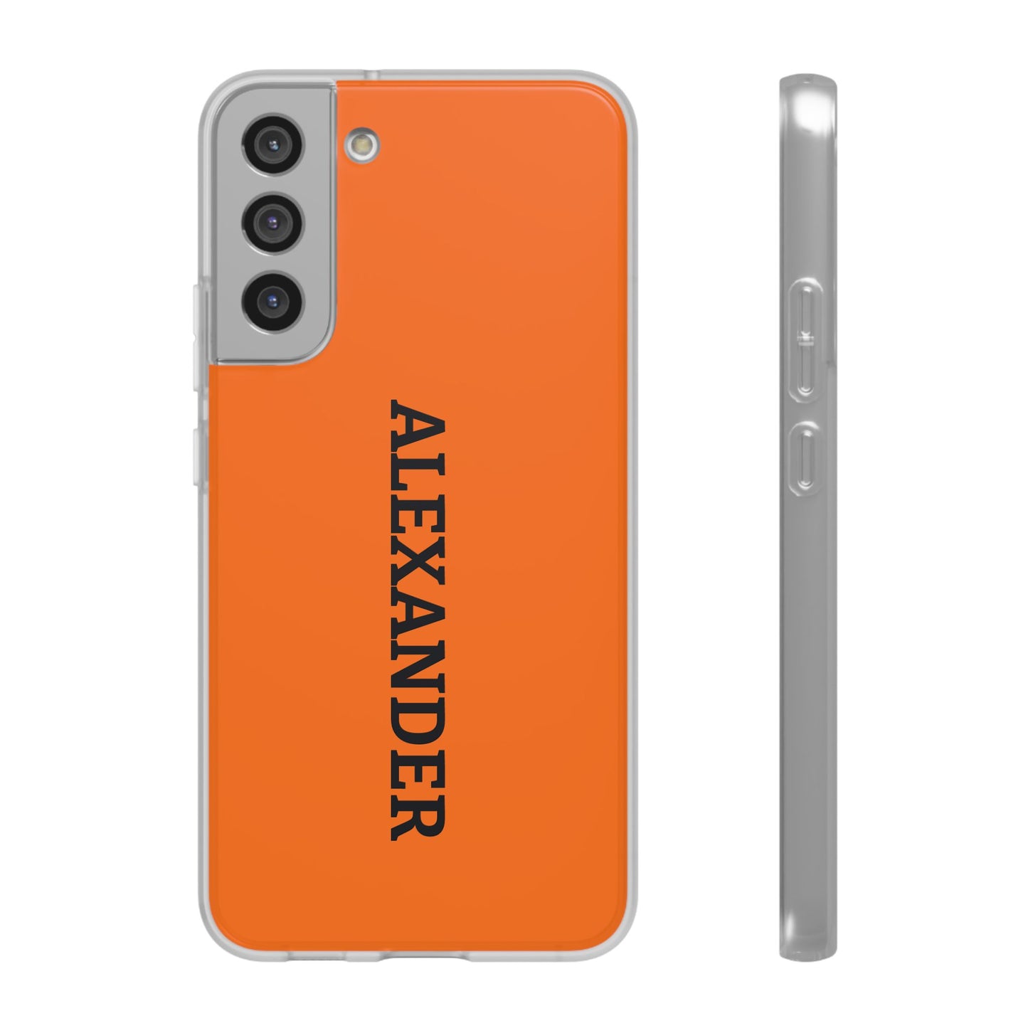 Personalized Name Text Luxury Orange Phone Case.