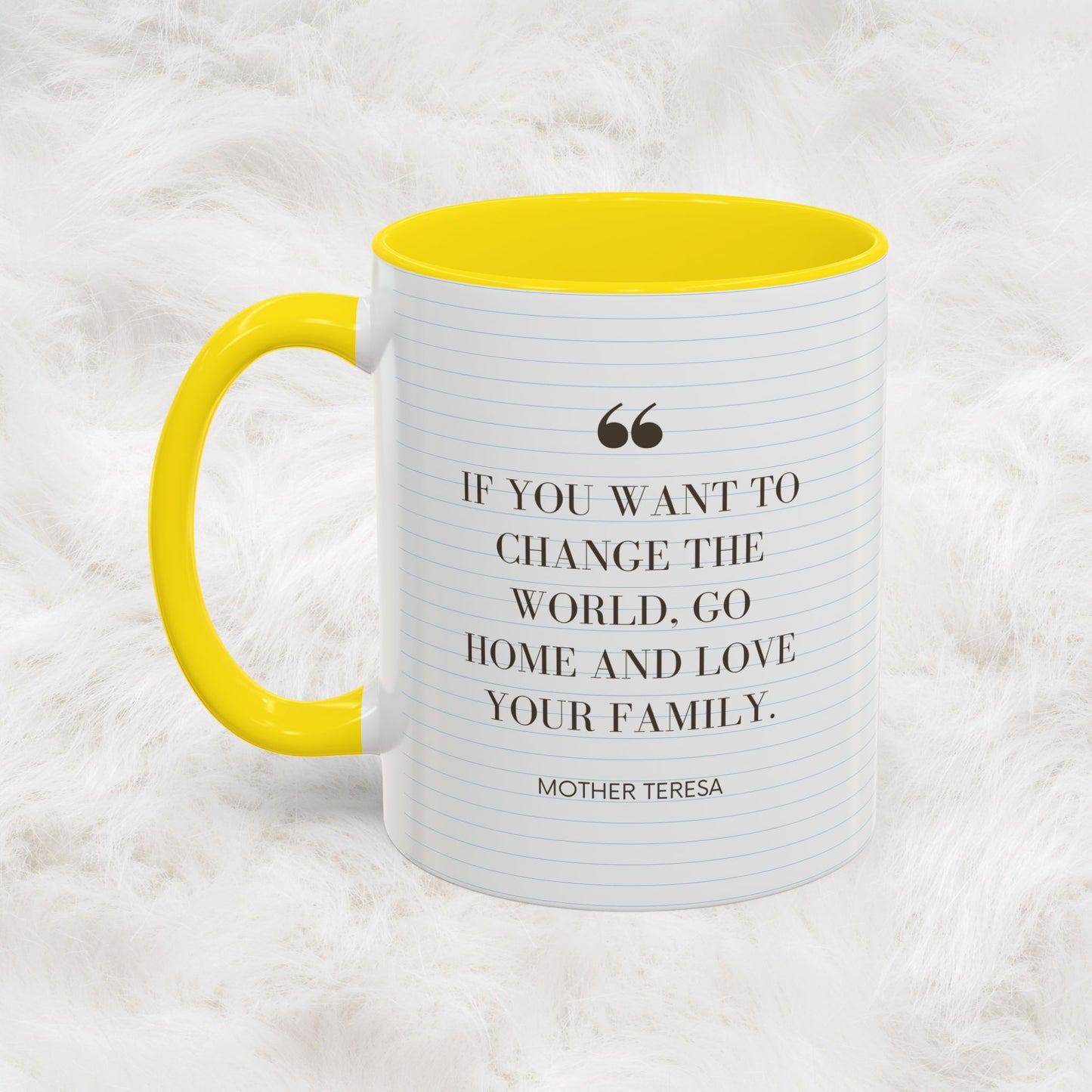 Love your Family - Mother Teresa Inspired Quote Mug | Christian Catholic Souvenir Birthday Christmas Gift Ideas