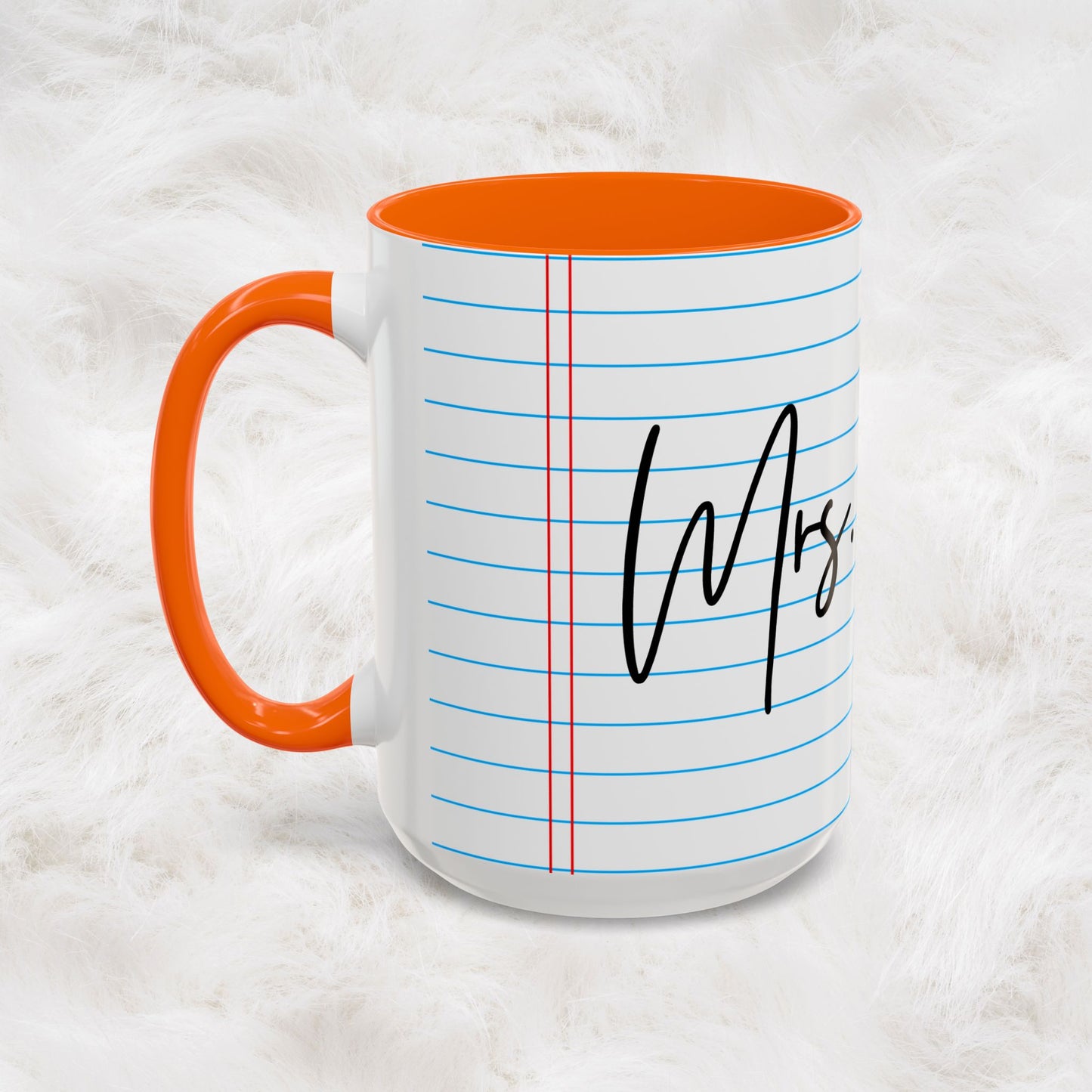 Personalized Name College Ruled Lined Coffee Tea Mug | Student Teacher Back to School Motivation Gift Idea