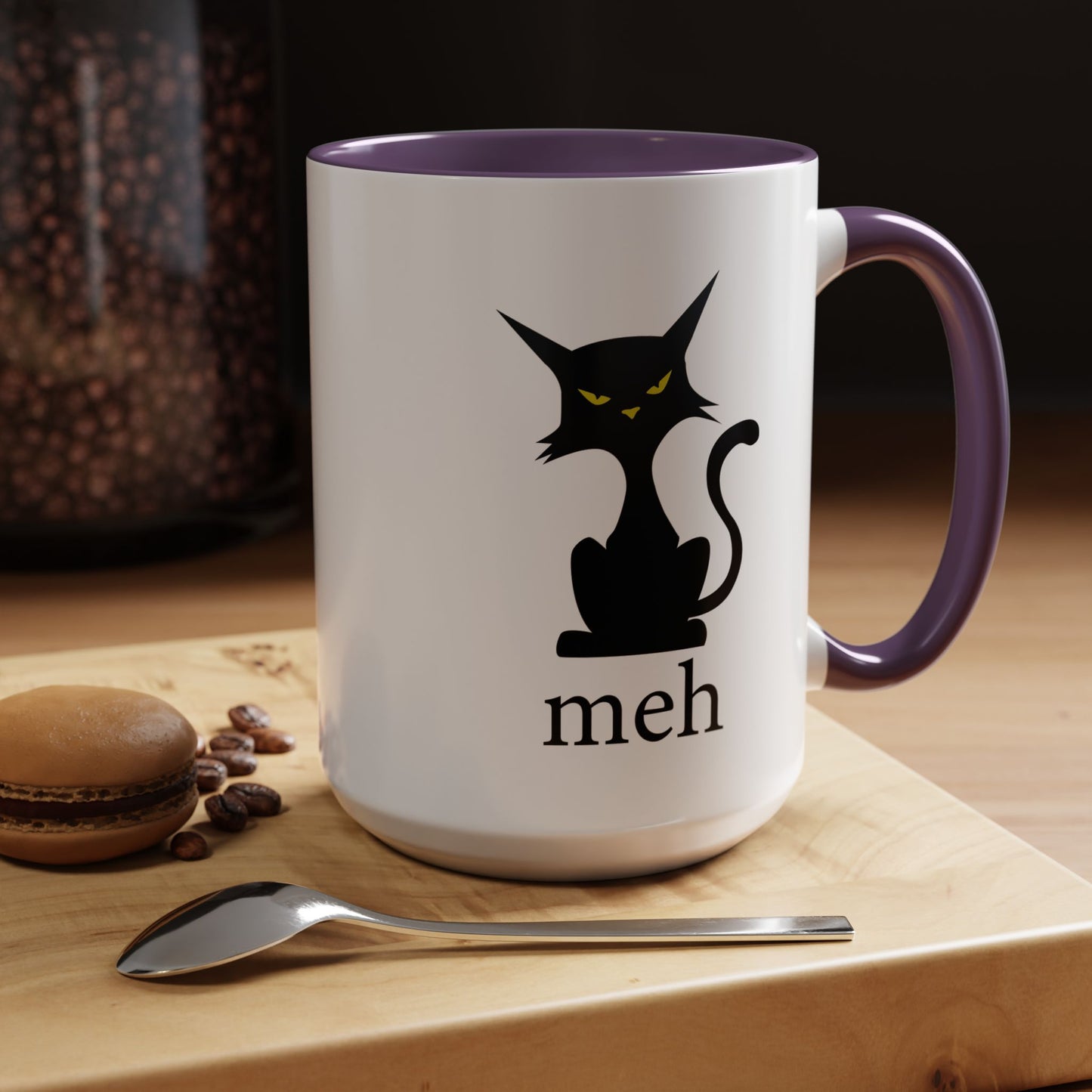 Cute Funny Meh Cat Mug Meme Hilarious Gift Idea Coffee Tea Cup