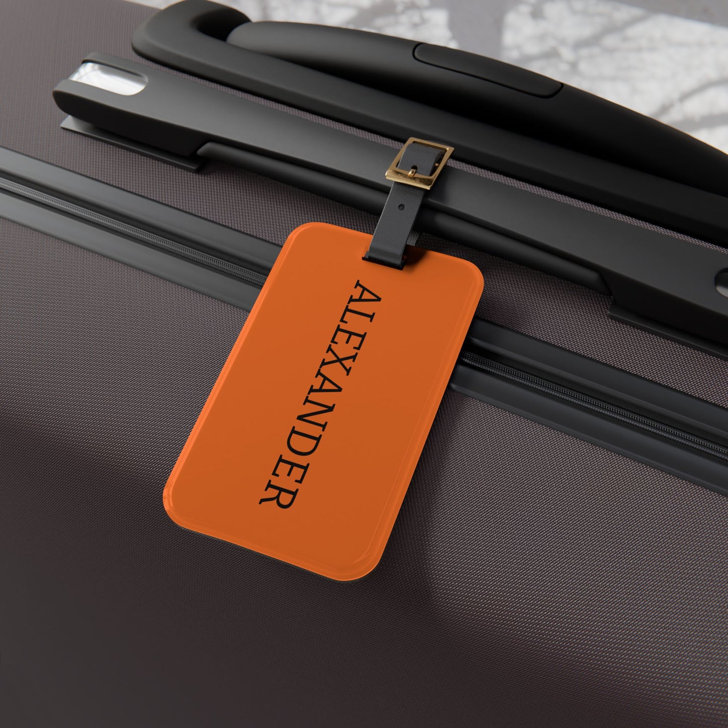 Personalized Custom Name Travel ID Orange Luggage Tag | Vacation Birthday Christmas Gift