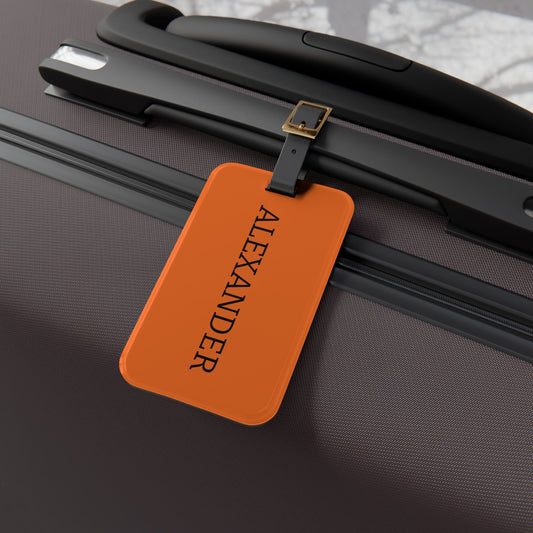 Personalized Custom Name Travel ID Orange Luggage Tag | Vacation Birthday Christmas Gift