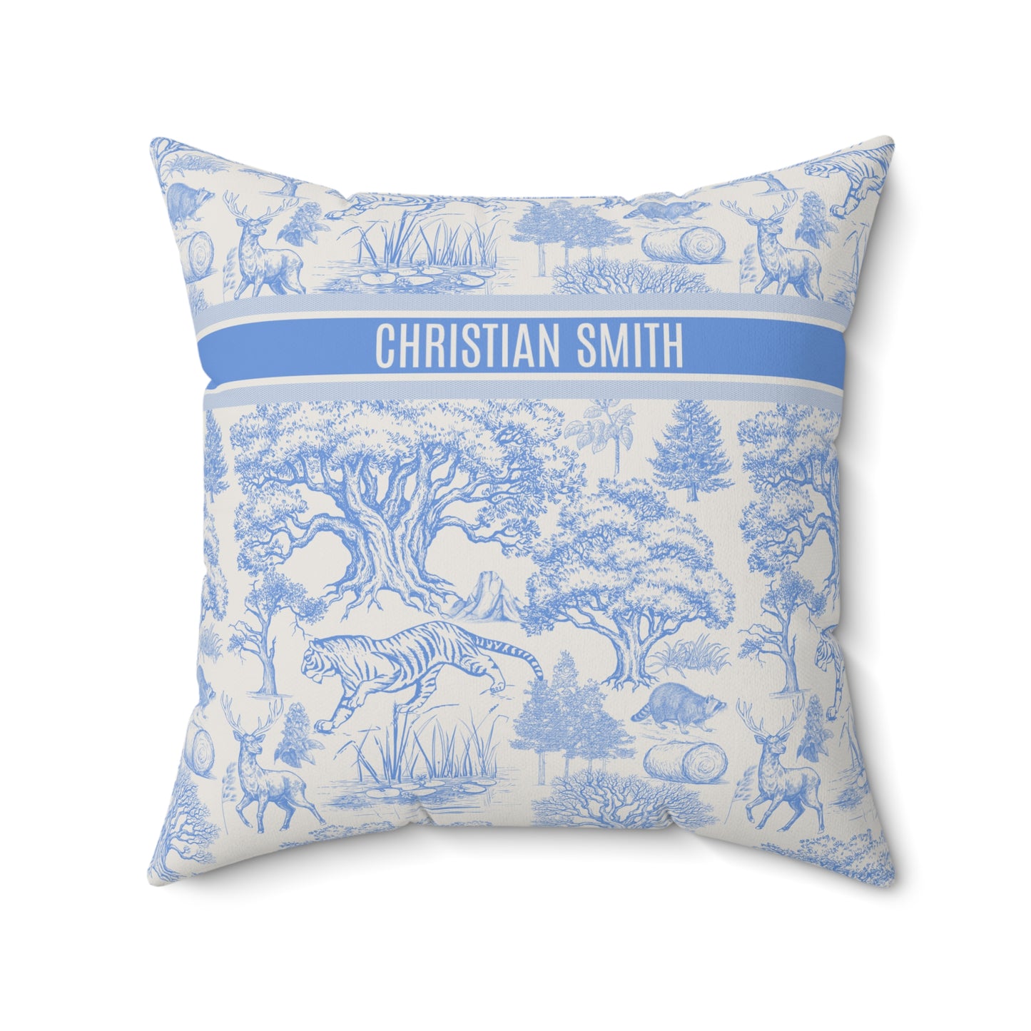 Personalized Luxury Vintage Toile De Jouy Square Pillow Version 6