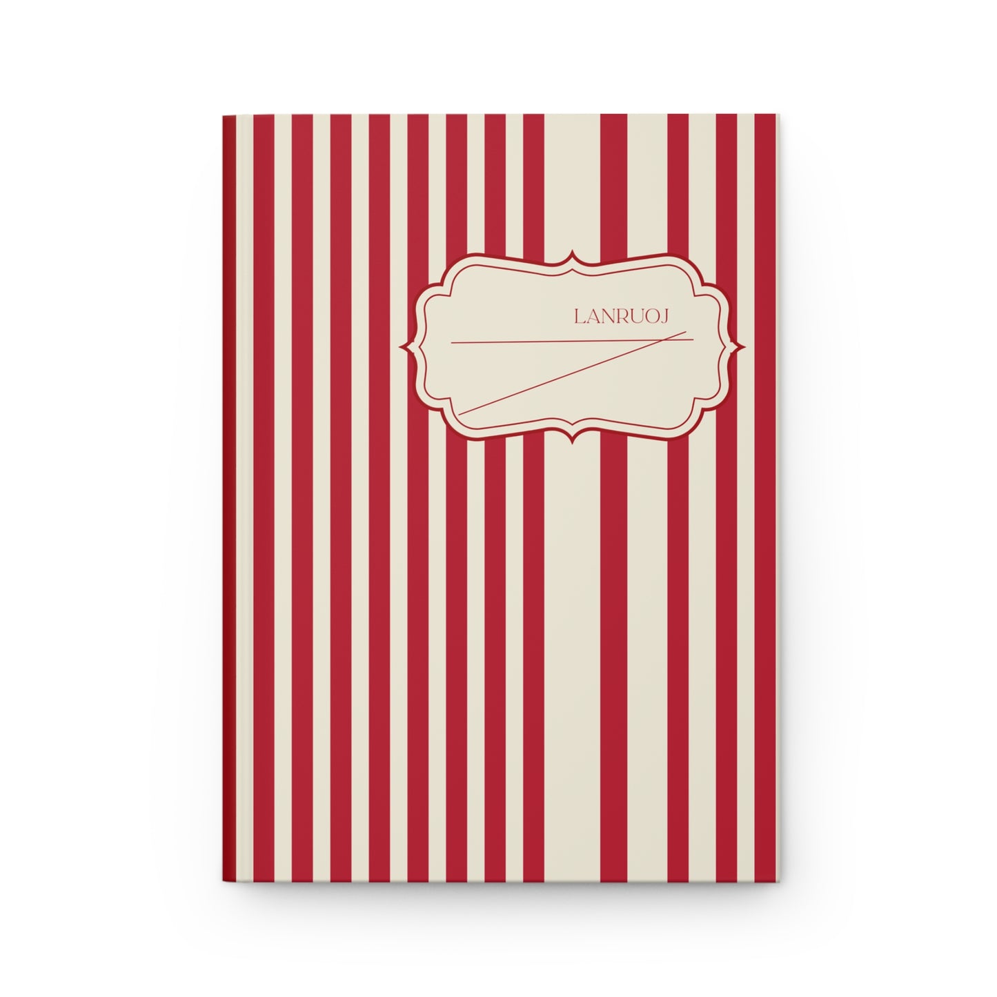 Unique Expensive Ugly Weird Error Red and White Striped Hardcover Notebook Journal | College School Student Teacher Book Lover Gift