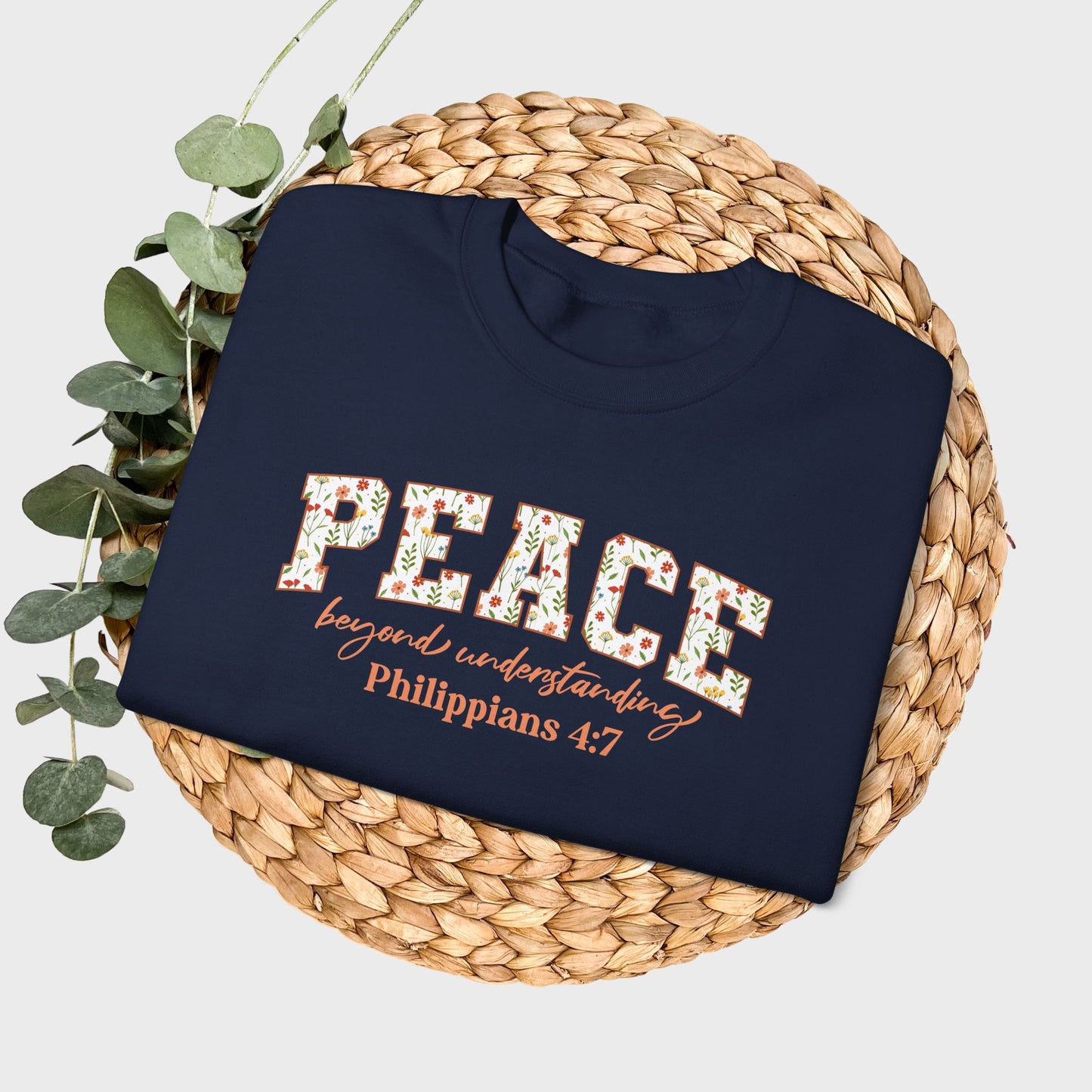 Peace Beyond Understanding Philippians 4:7 Bible Verse Christian Sweatshirt | Inspirational Crewneck Unisex Gift | Cozy Everyday Wear