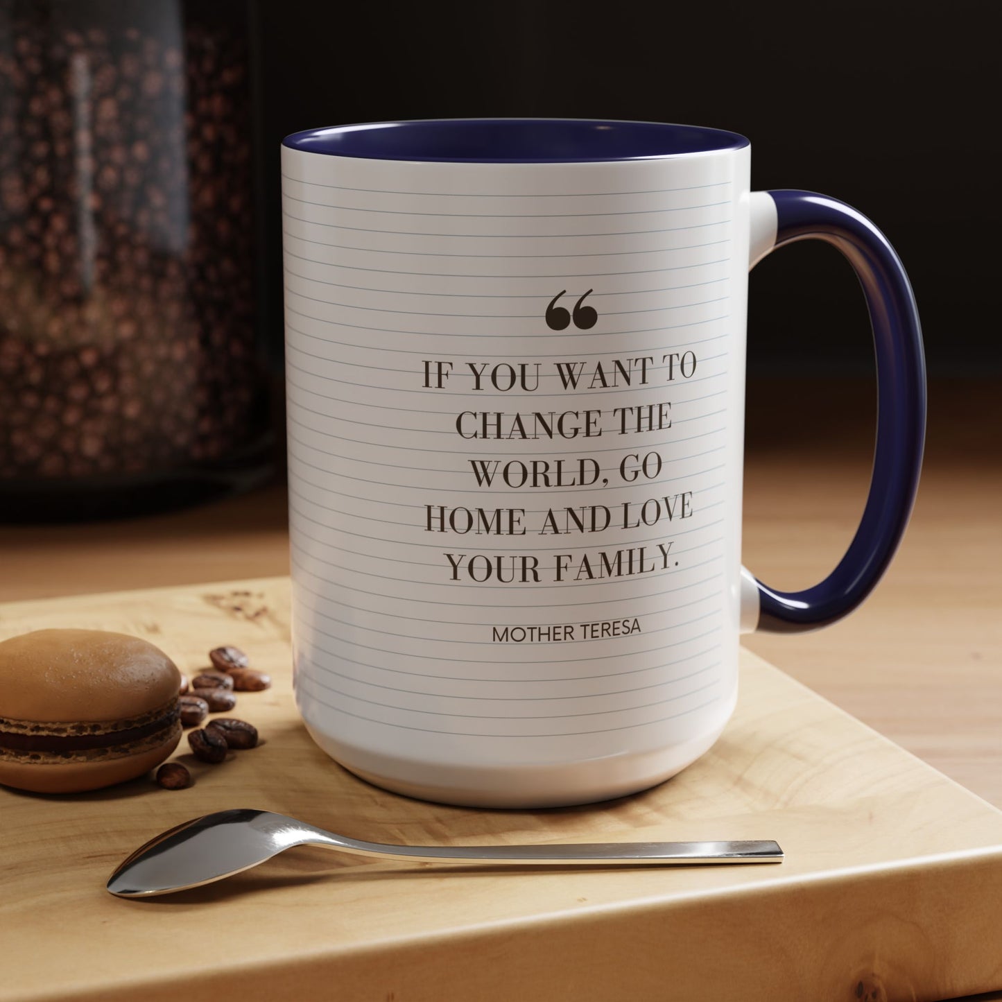 Love your Family - Mother Teresa Inspired Quote Mug | Christian Catholic Souvenir Birthday Christmas Gift Ideas