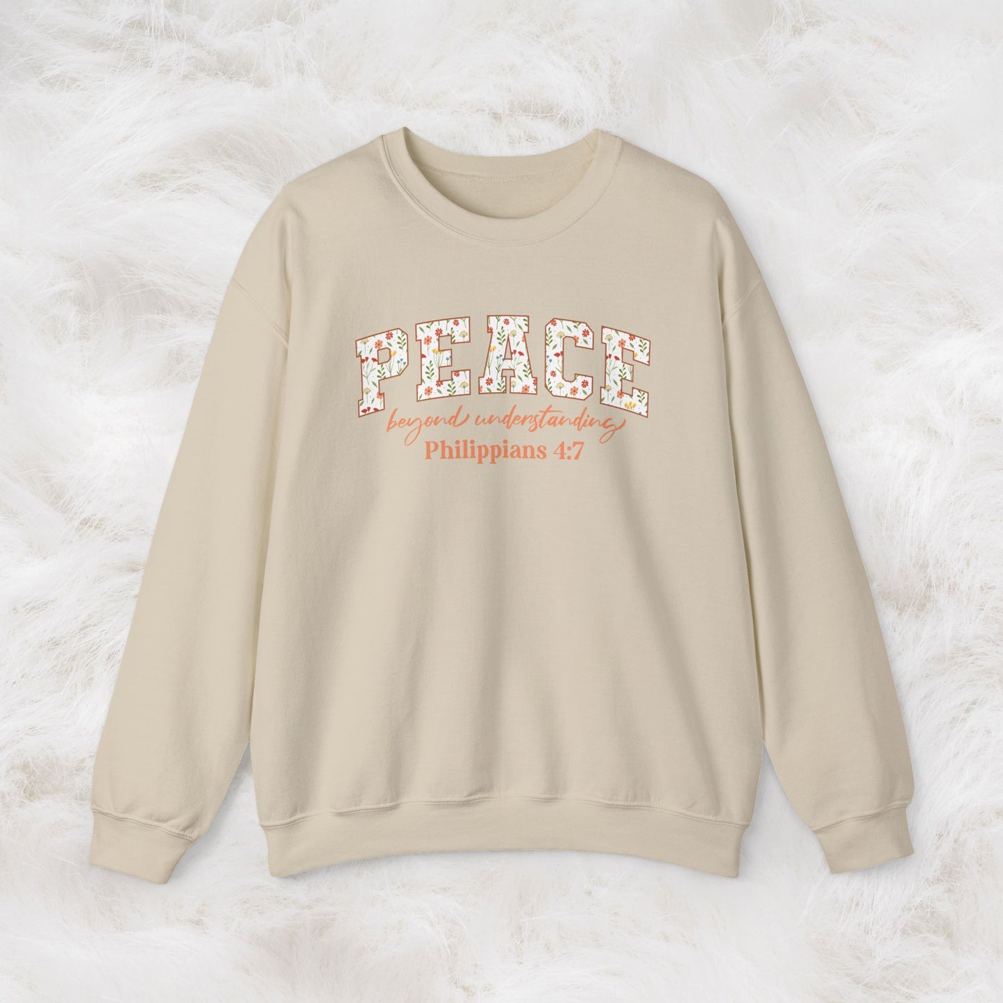 Peace Beyond Understanding Philippians 4:7 Bible Verse Christian Sweatshirt | Inspirational Crewneck Unisex Gift | Cozy Everyday Wear