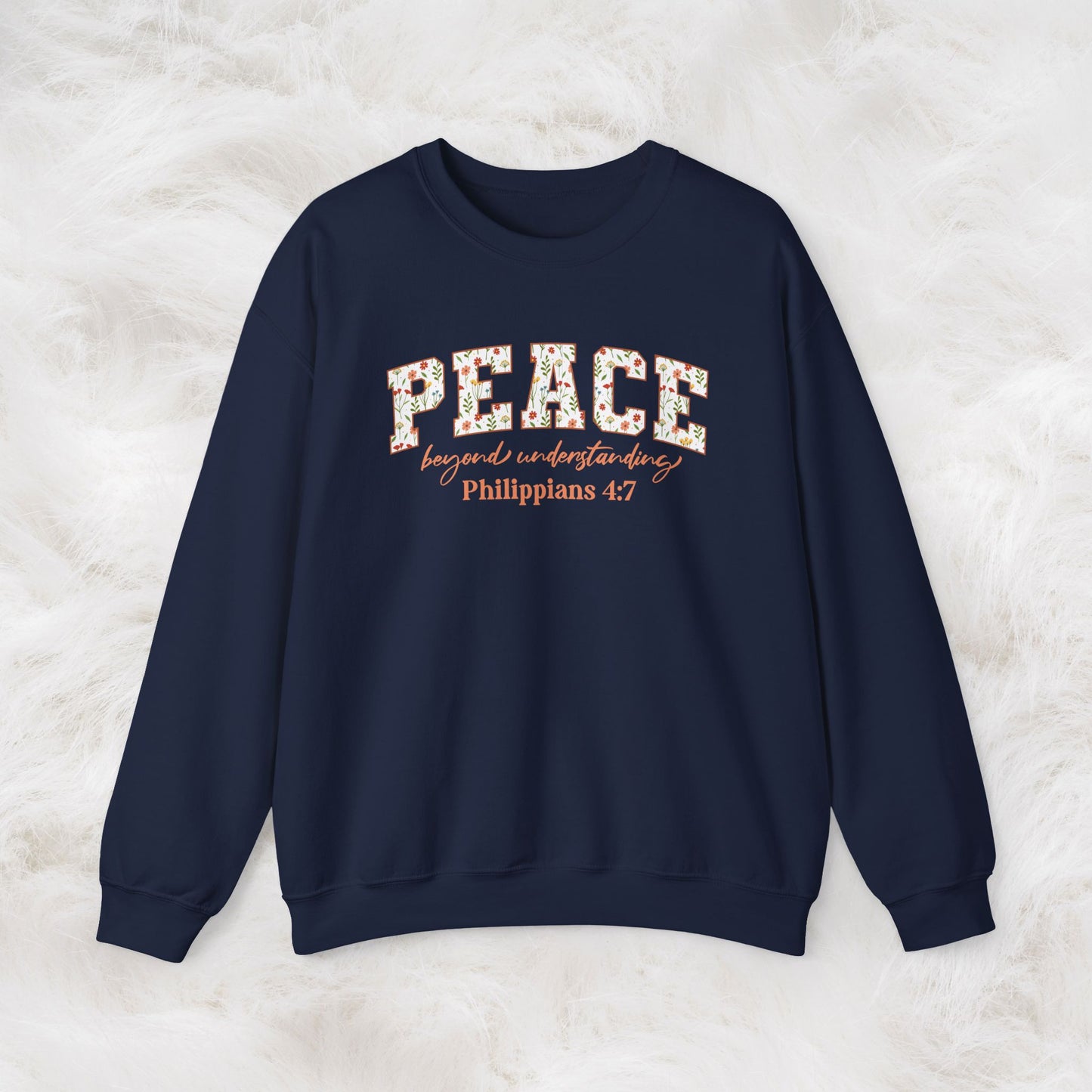 Peace Beyond Understanding Philippians 4:7 Bible Verse Christian Sweatshirt | Inspirational Crewneck Unisex Gift | Cozy Everyday Wear